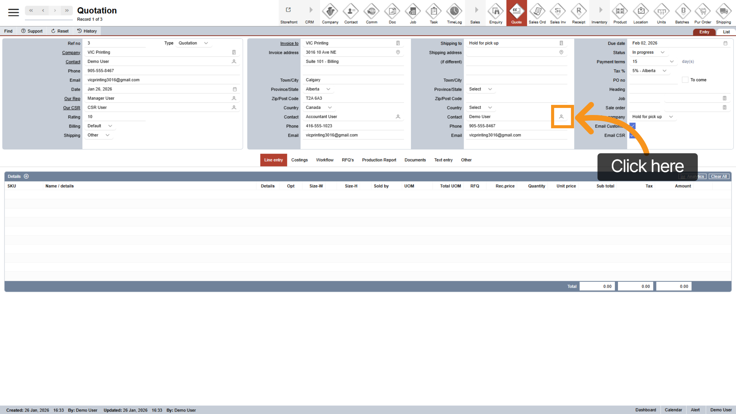 Change Shipping Contact