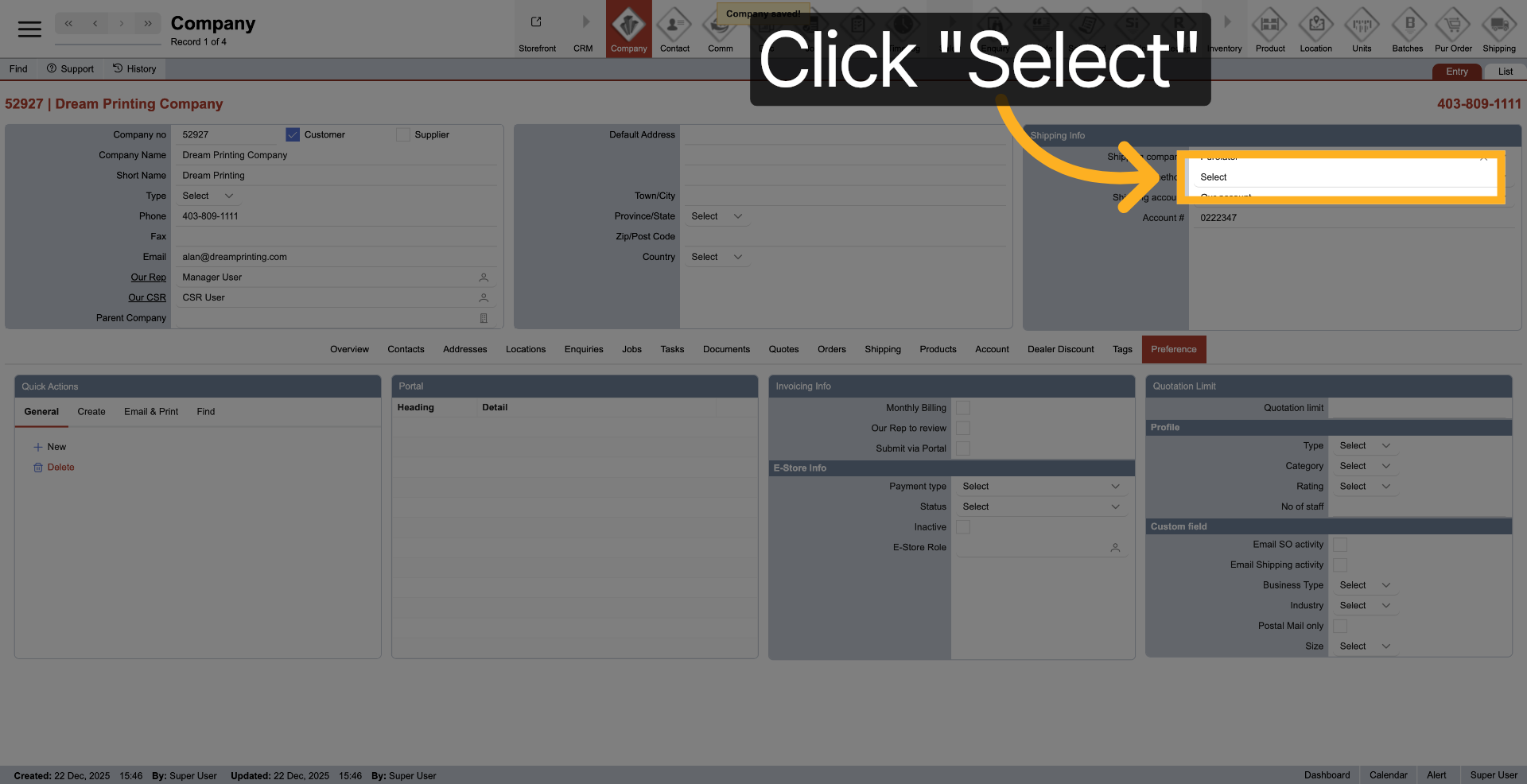 Confirm Carrier Selection