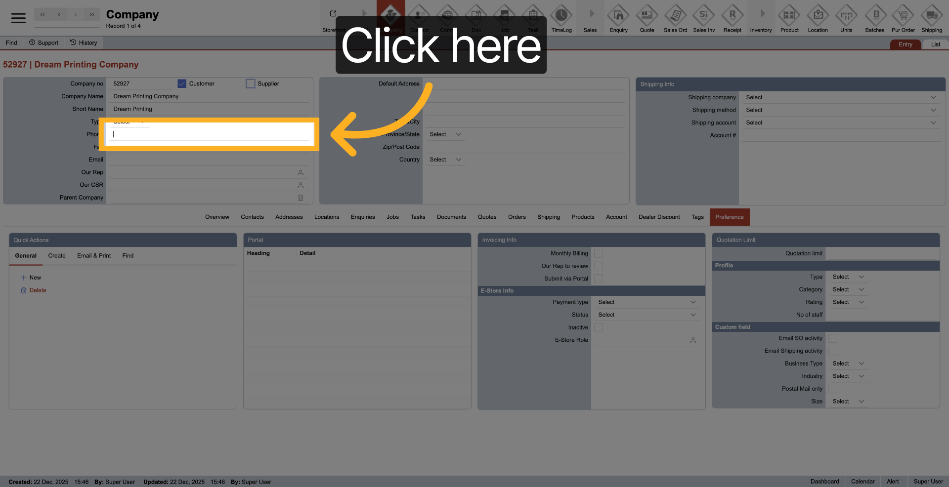 Access Phone Number Field