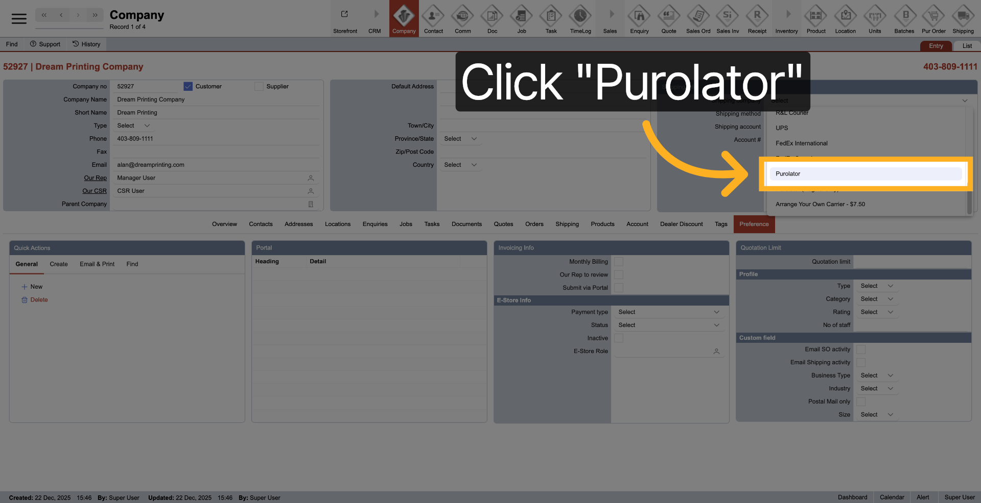 Choose Purolator Carrier