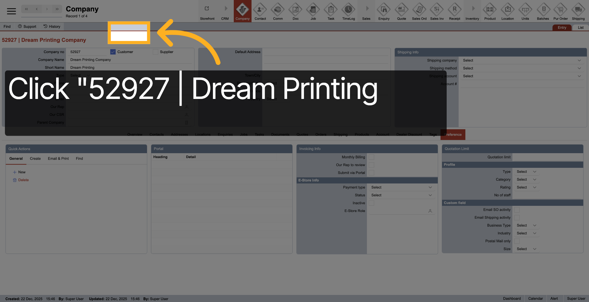 Select Company Record