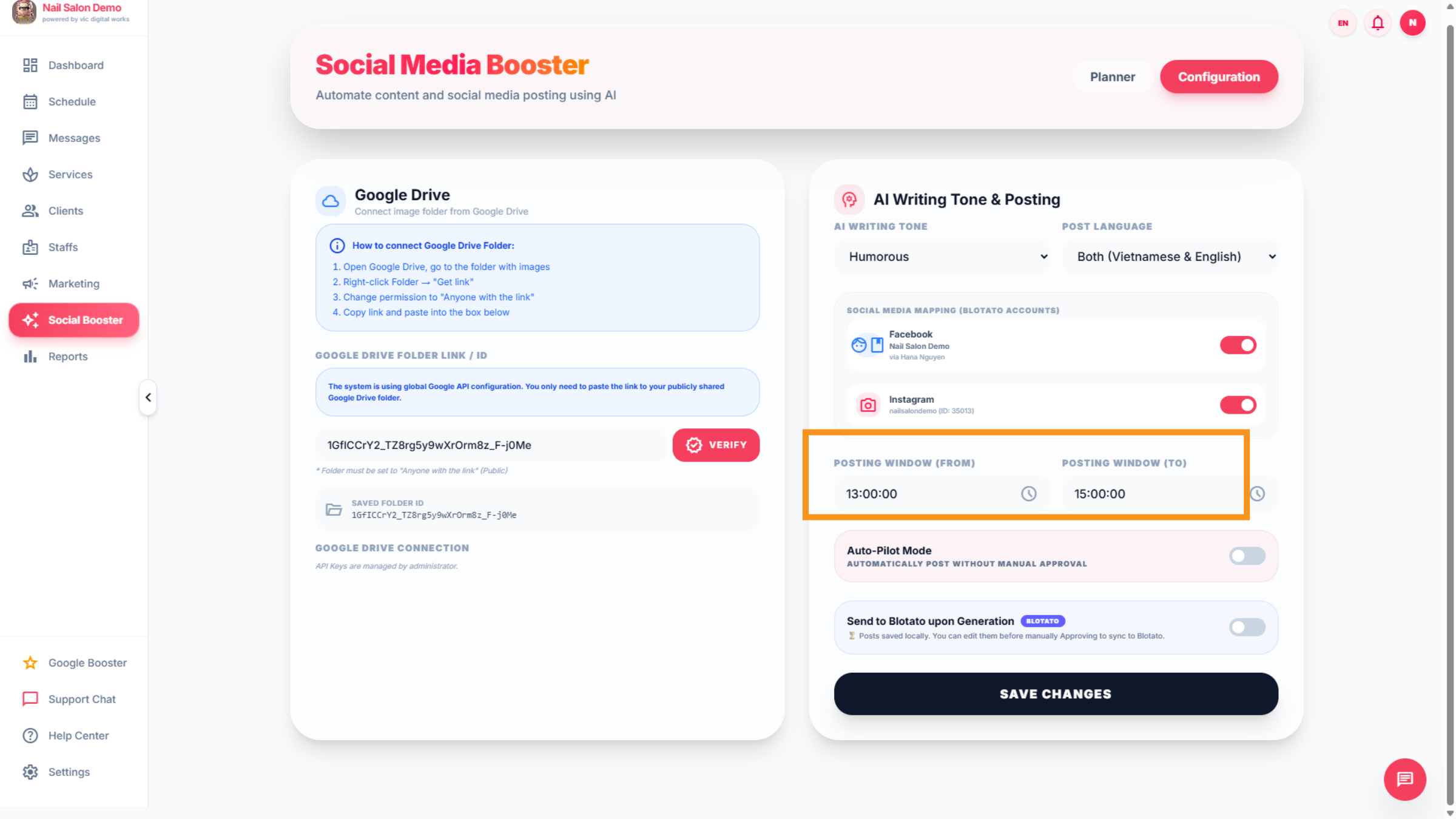 Seclect time to posting