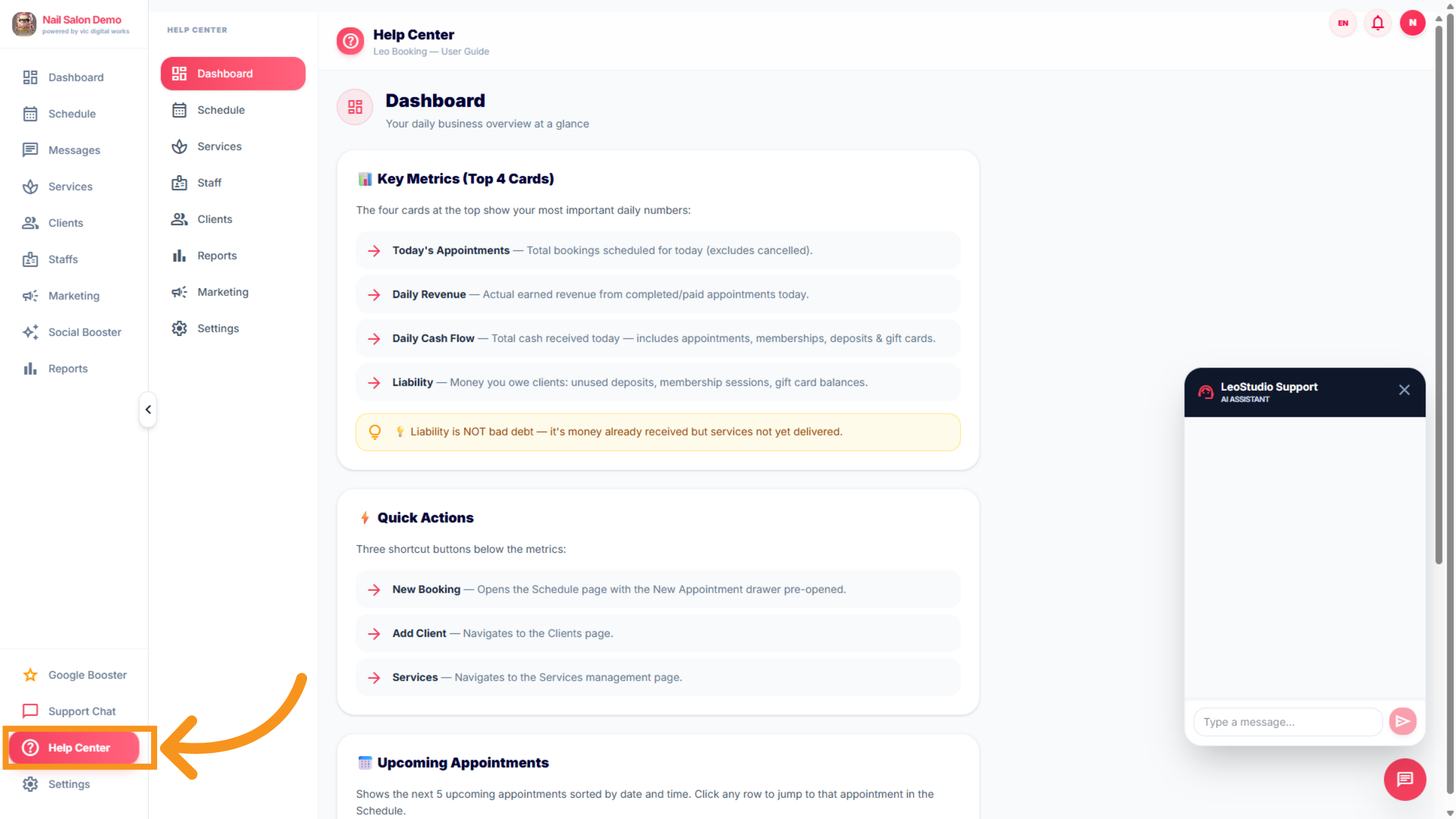 Access Help Center Again