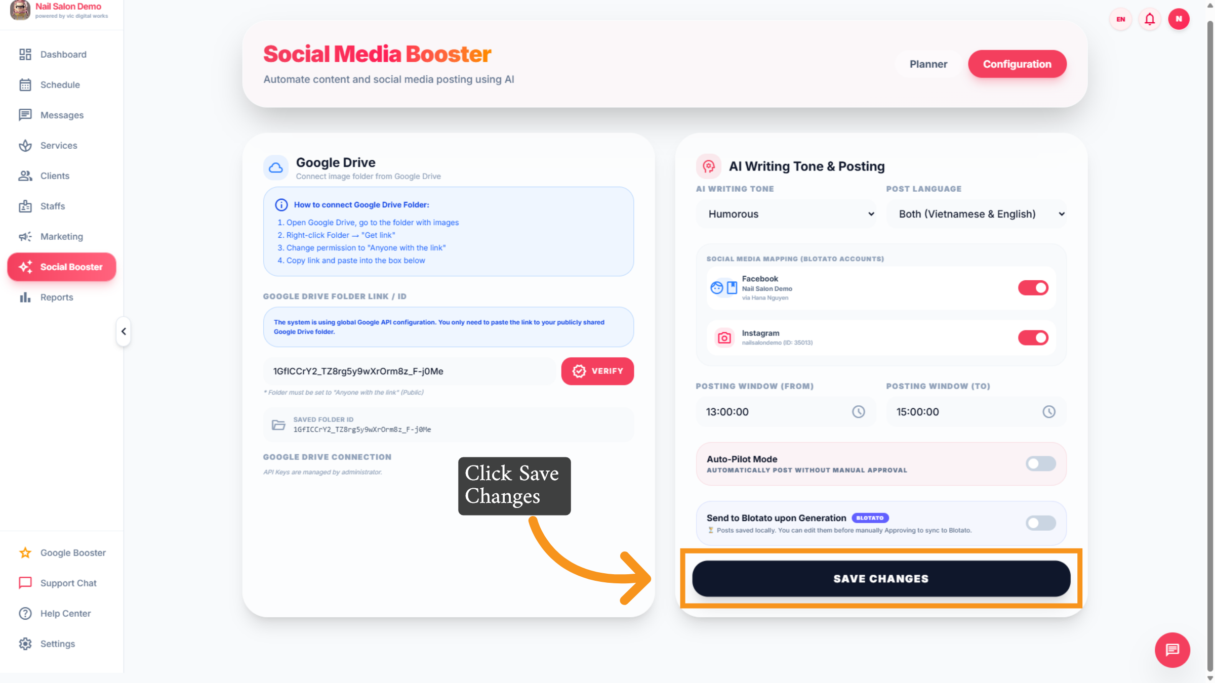 Save Configuration Changes