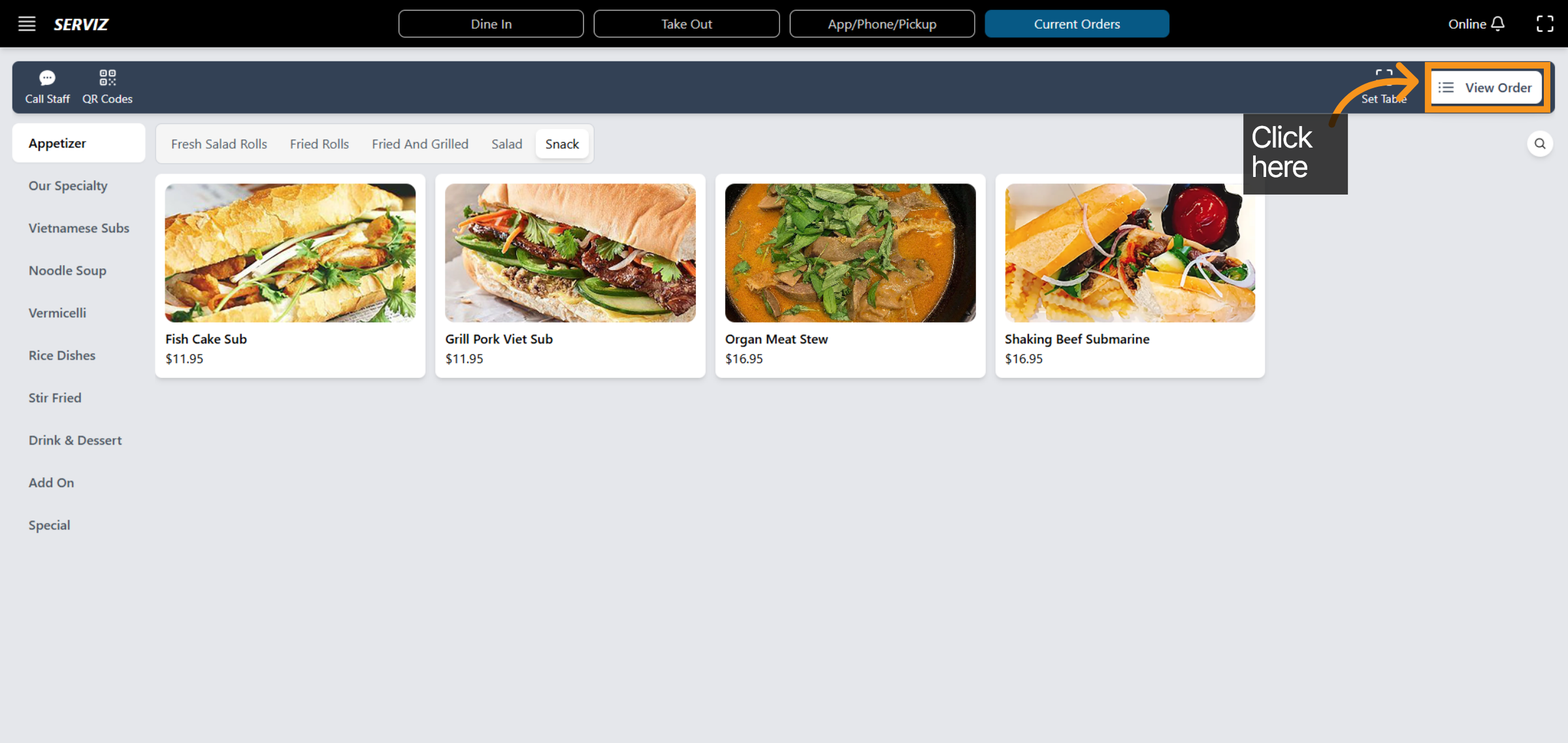Select Next Self Serve Interface 