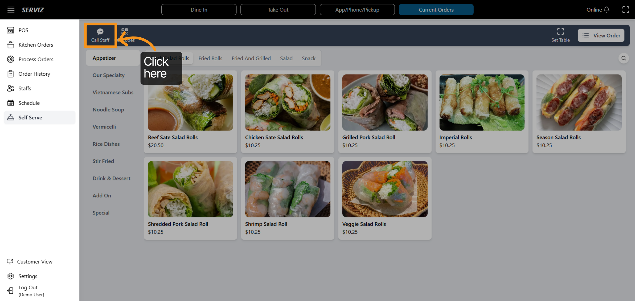 Self Serve Interface 