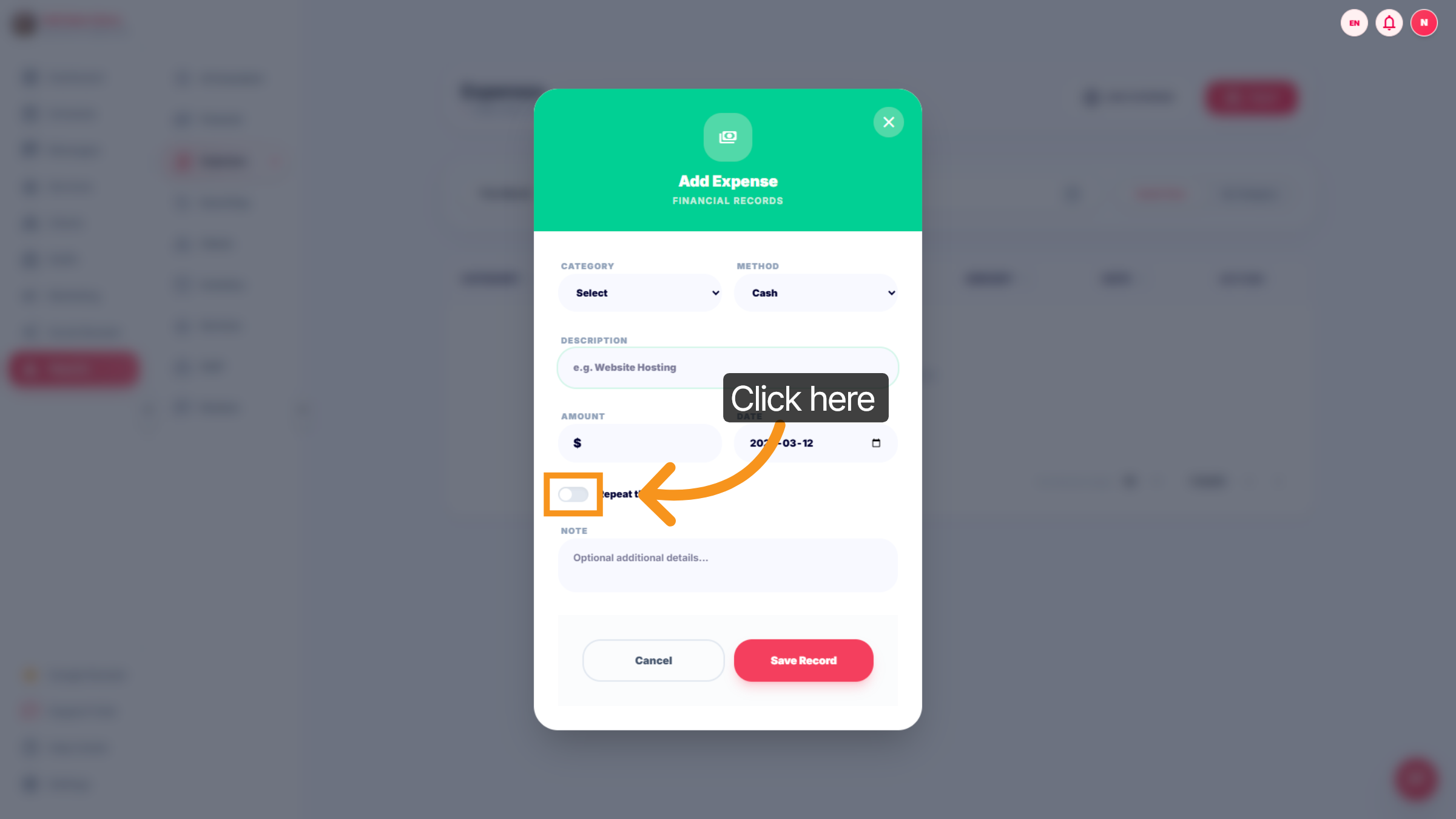 Access Additional Expense Options