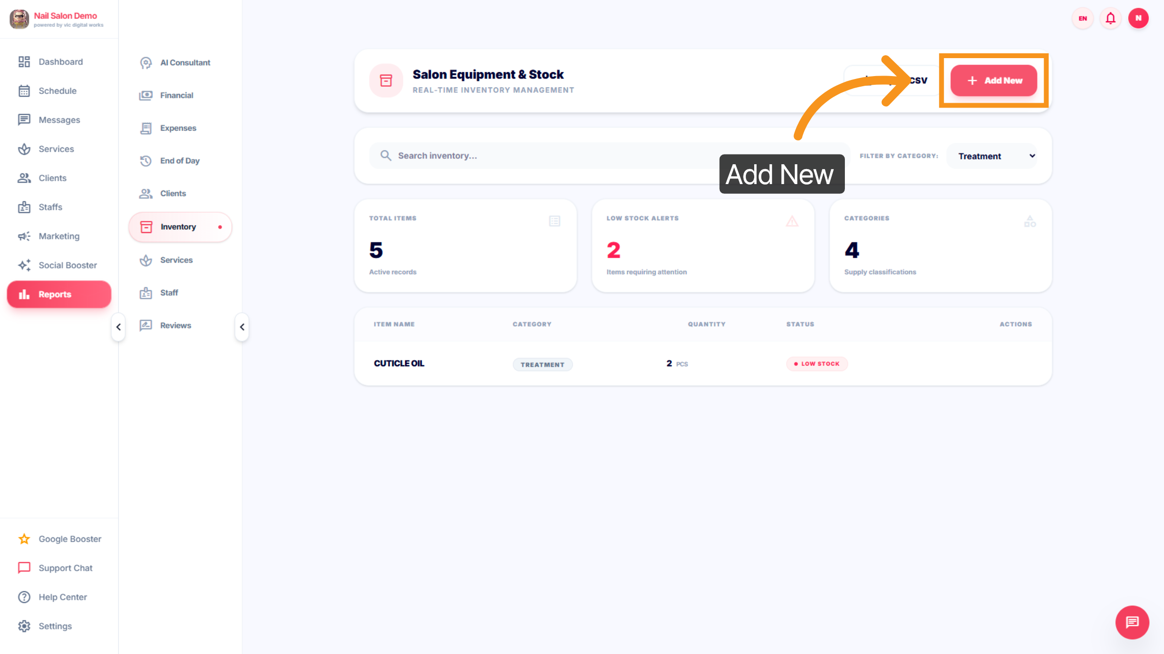 Add New Inventory Item