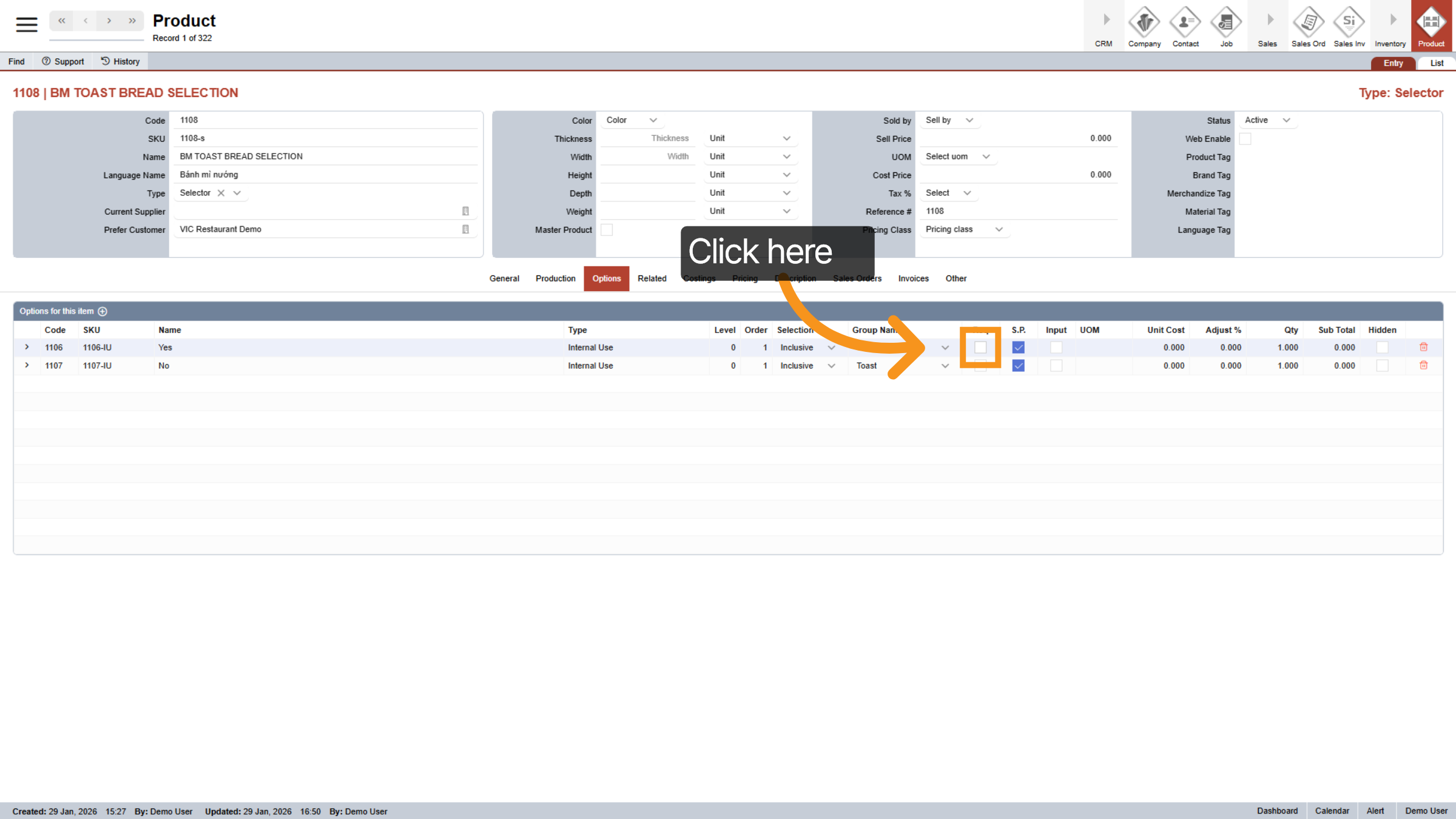 Required Options Continue
