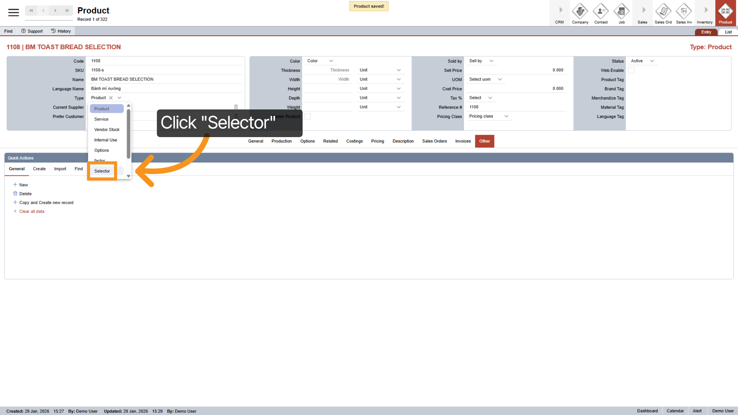 Select Selector Option