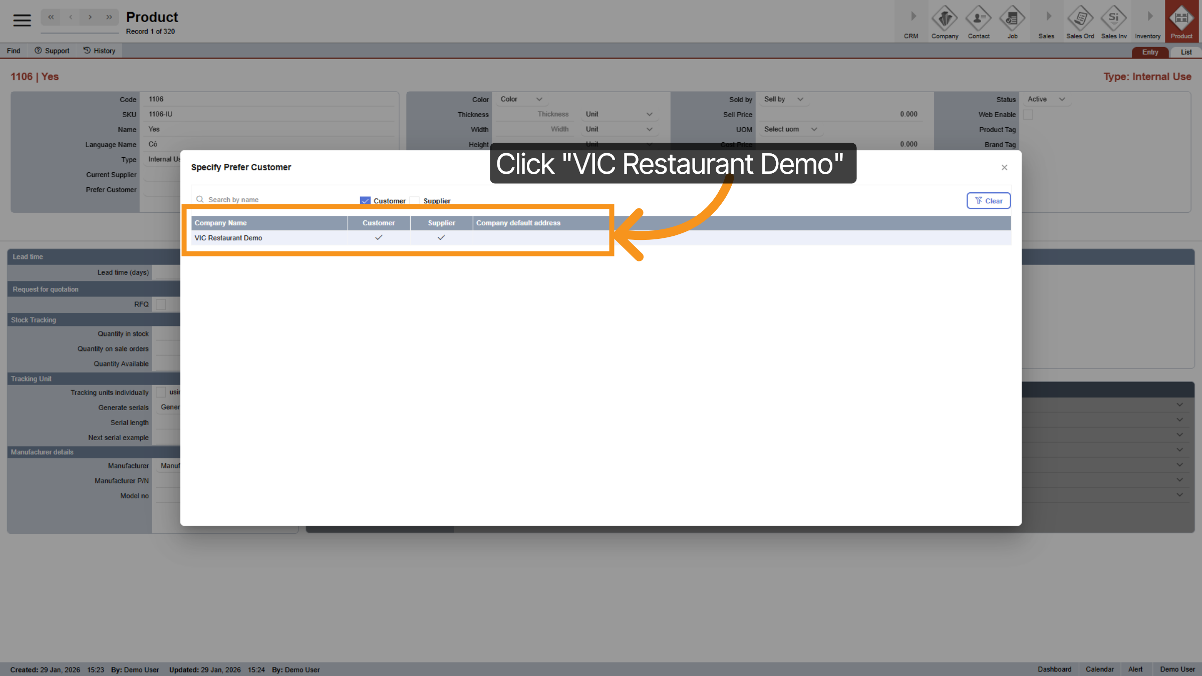 Select 'Prefer Customer'