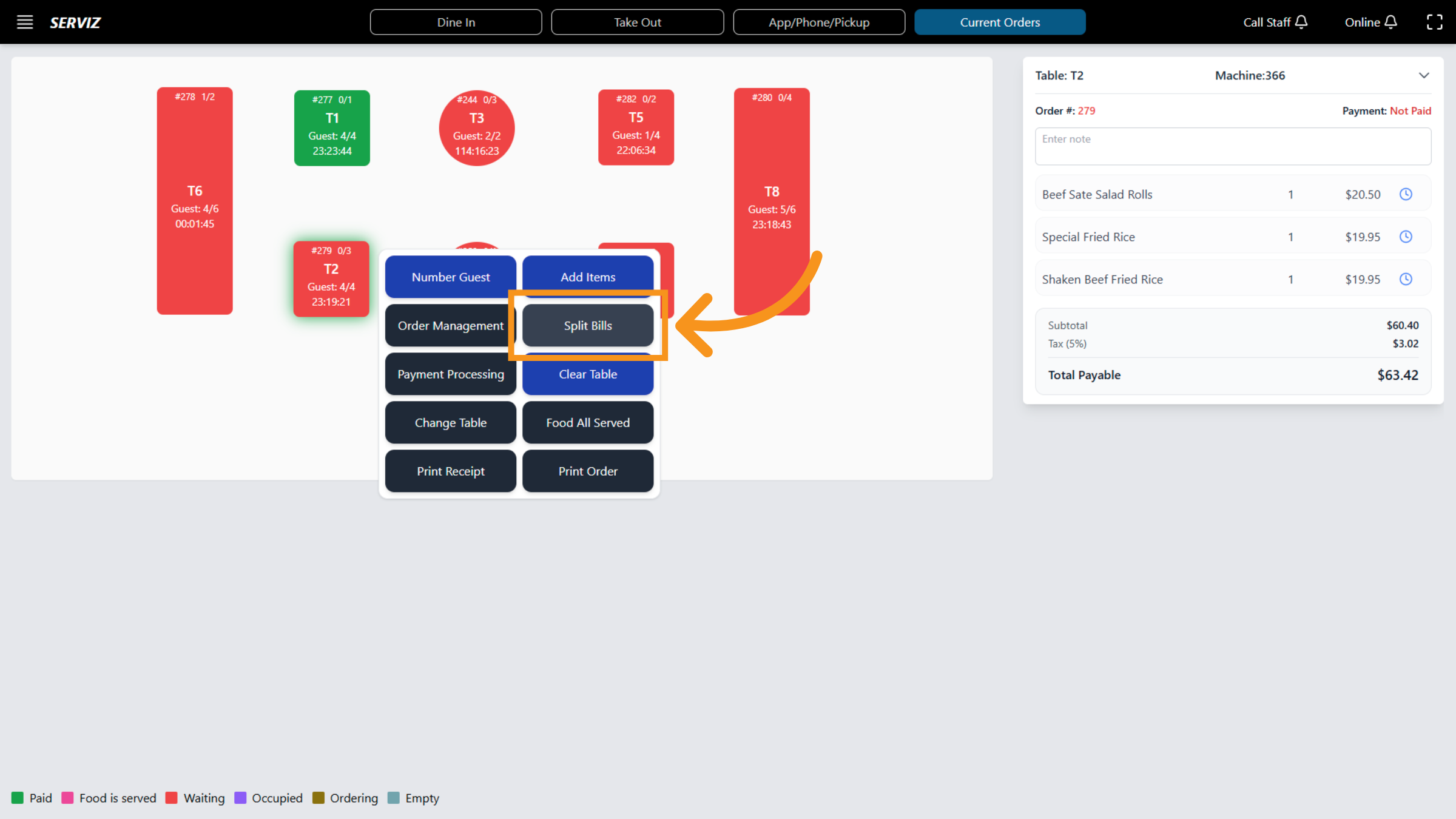 Open Split Bills Feature