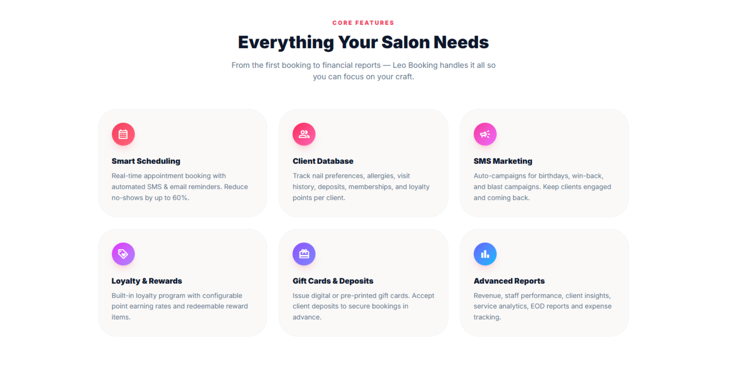 Explore Core Salon Features