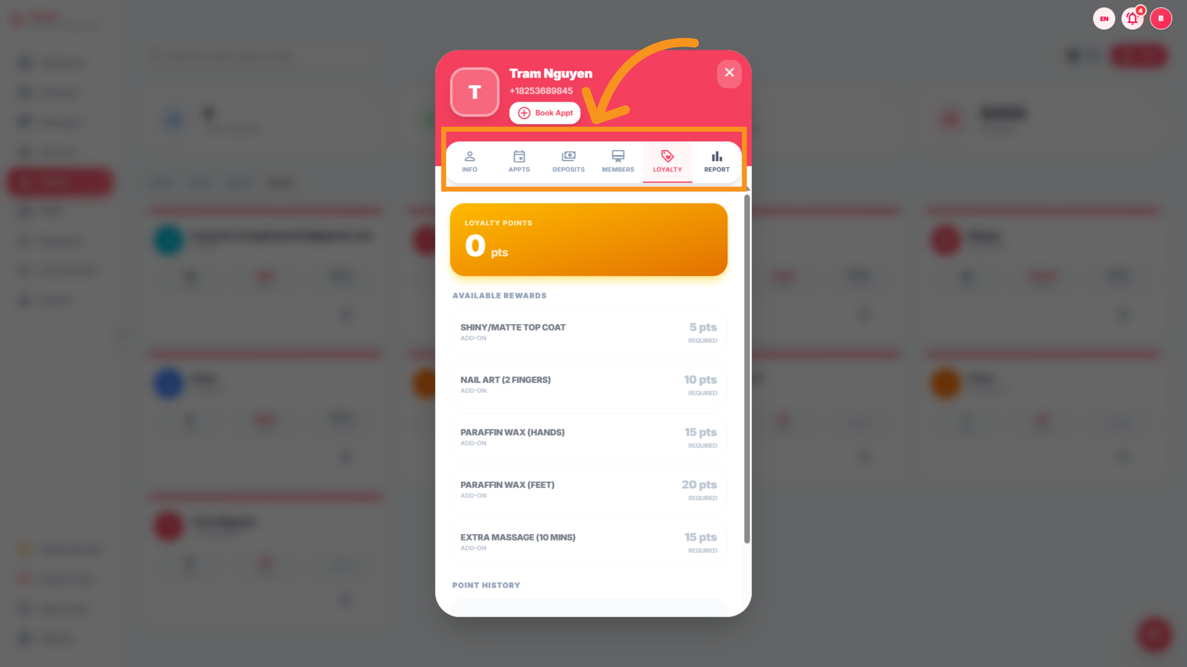 Access the sevices Bar