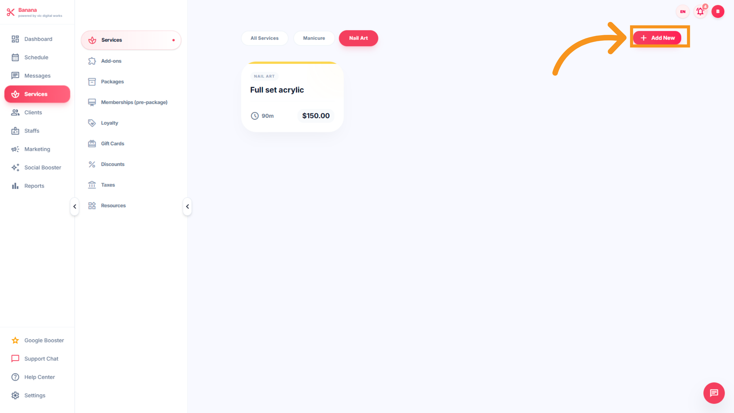 Initiate New Service Addition