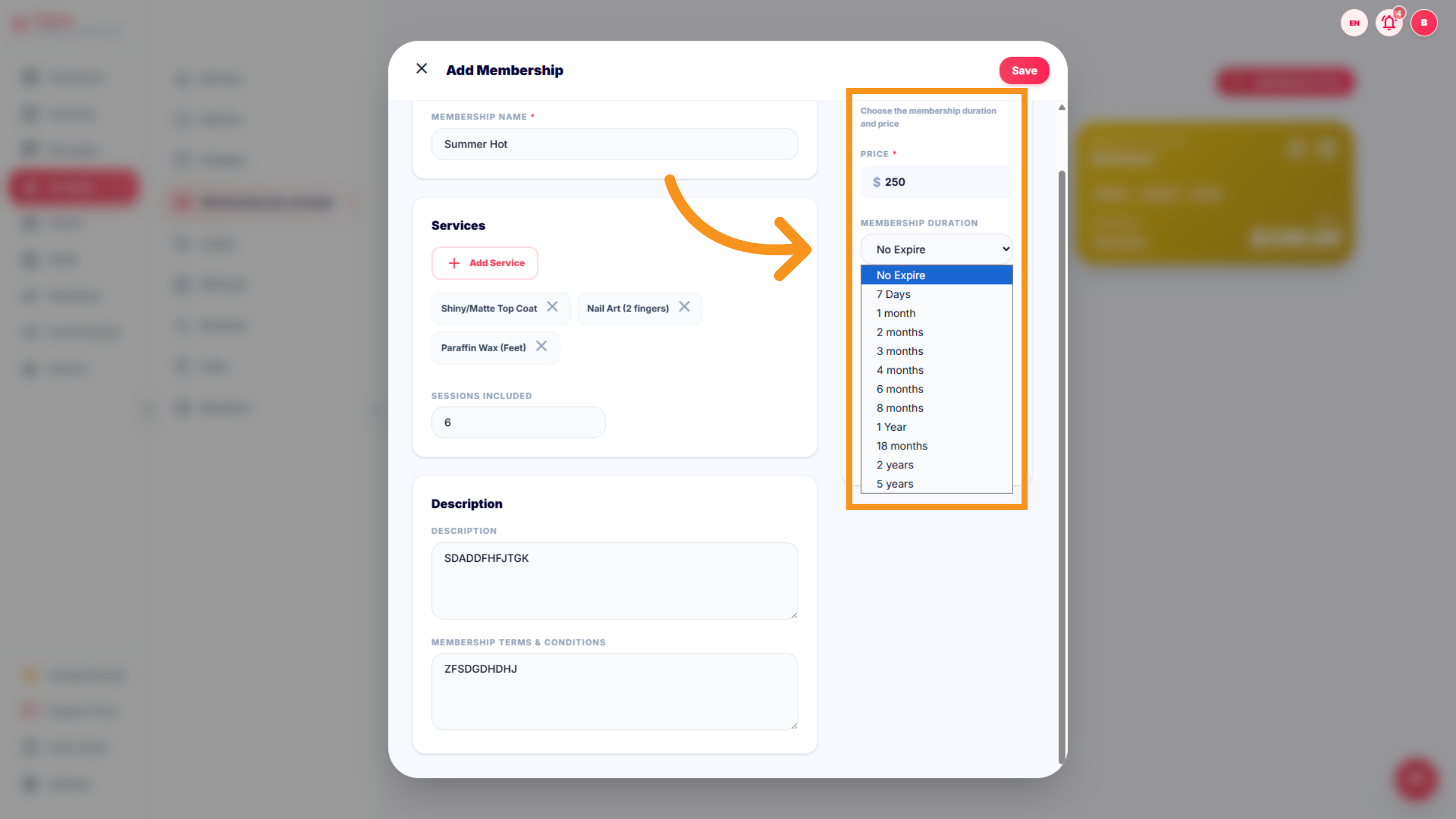 Select Price and Expiry Options