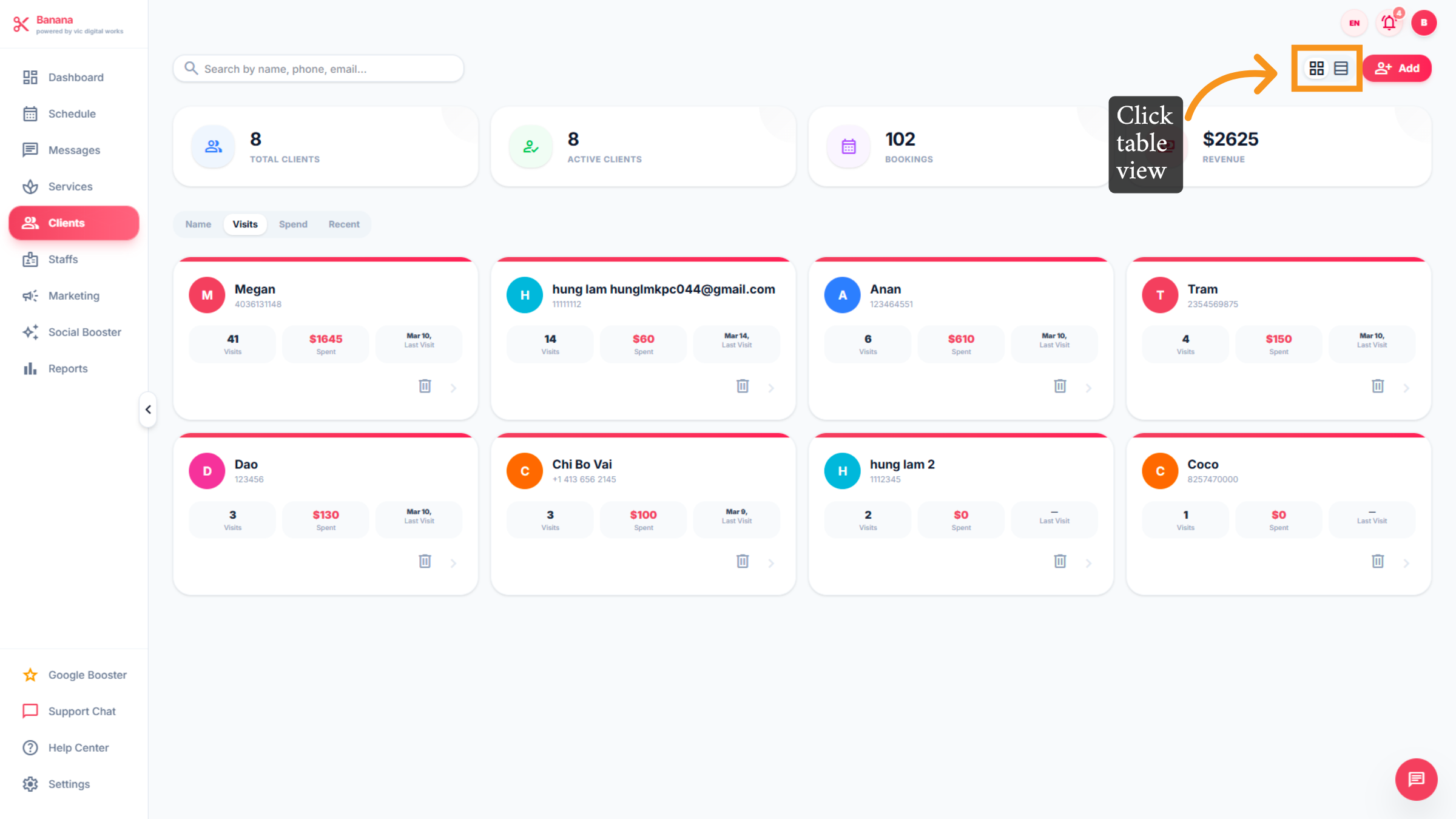 Switch to Table View