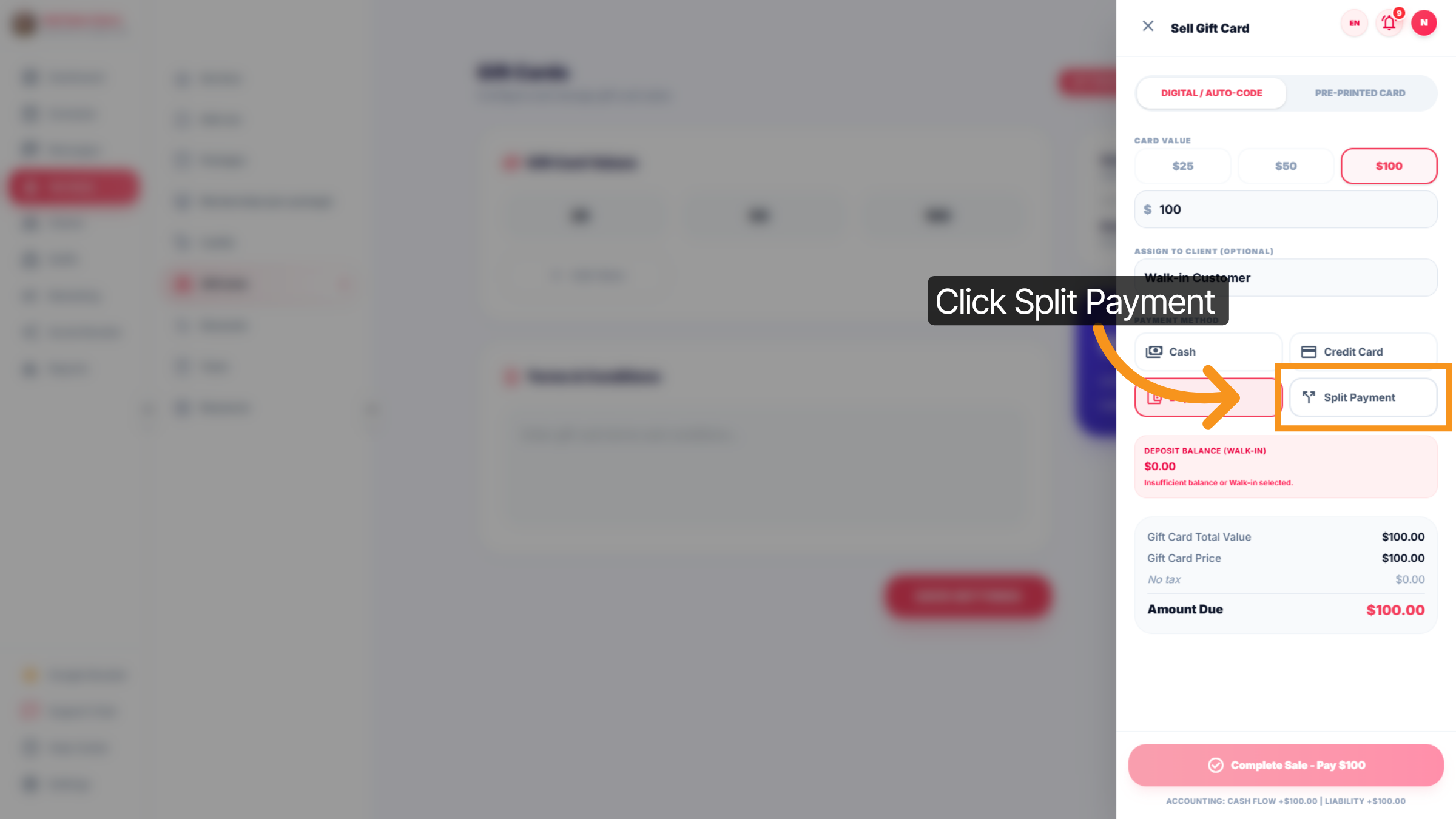 Split Payment Option