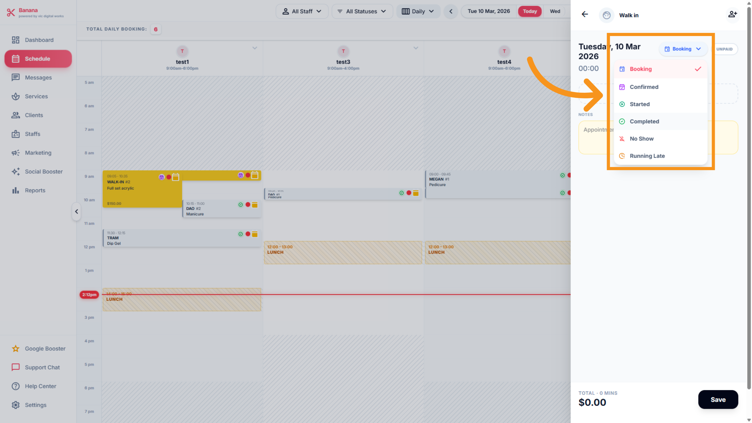 View Completed Appointments