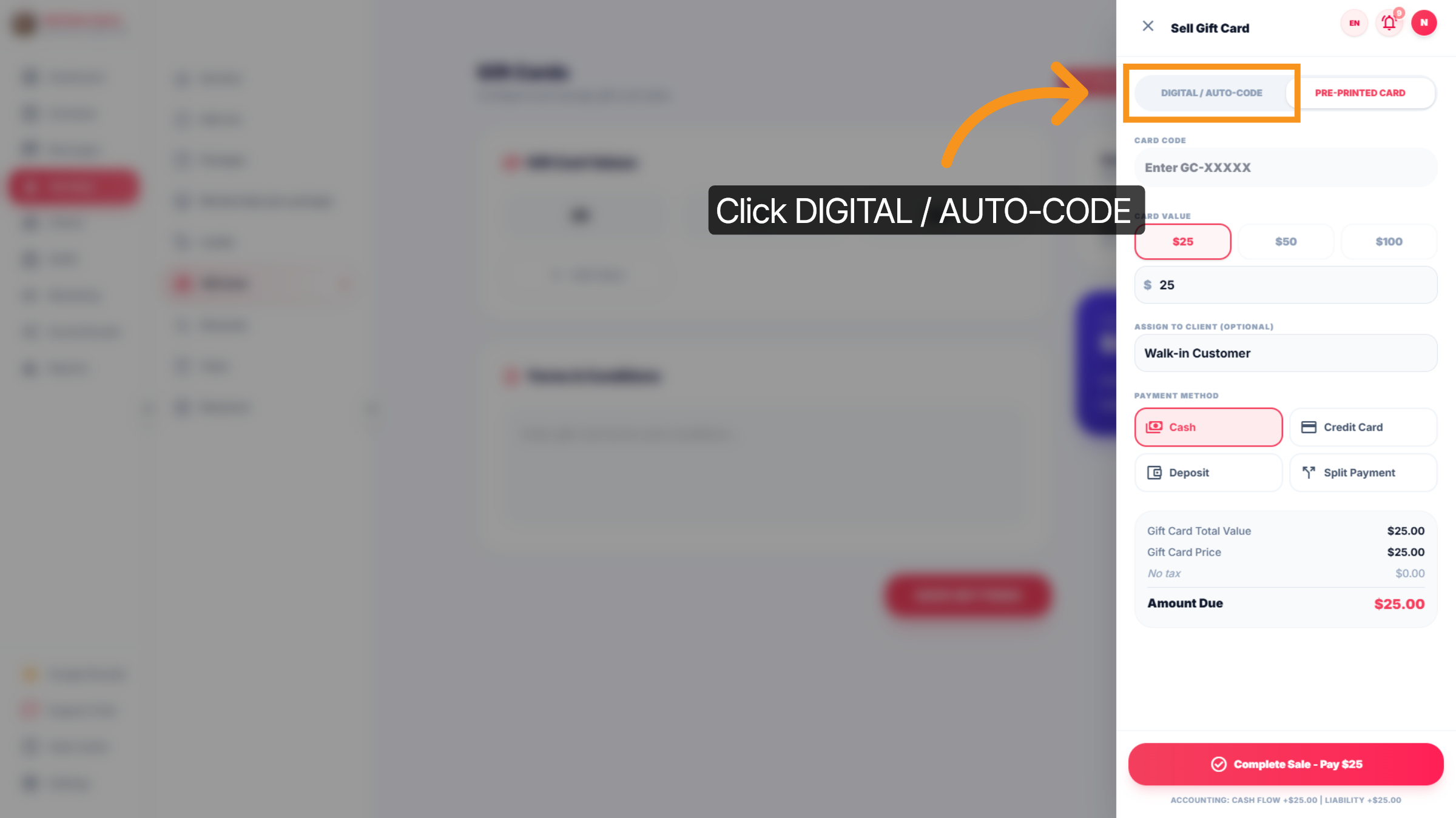 Sell Gift card/ Digital Auto-Code Card