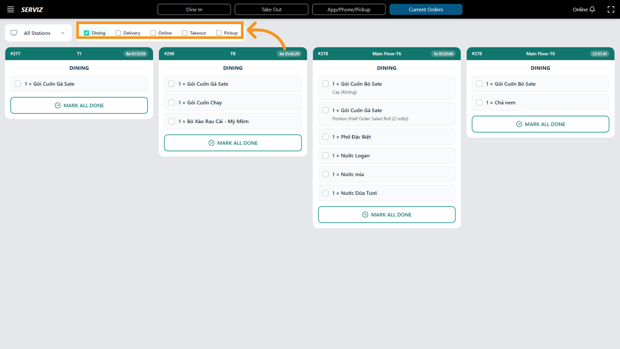 Mark of main inquiries