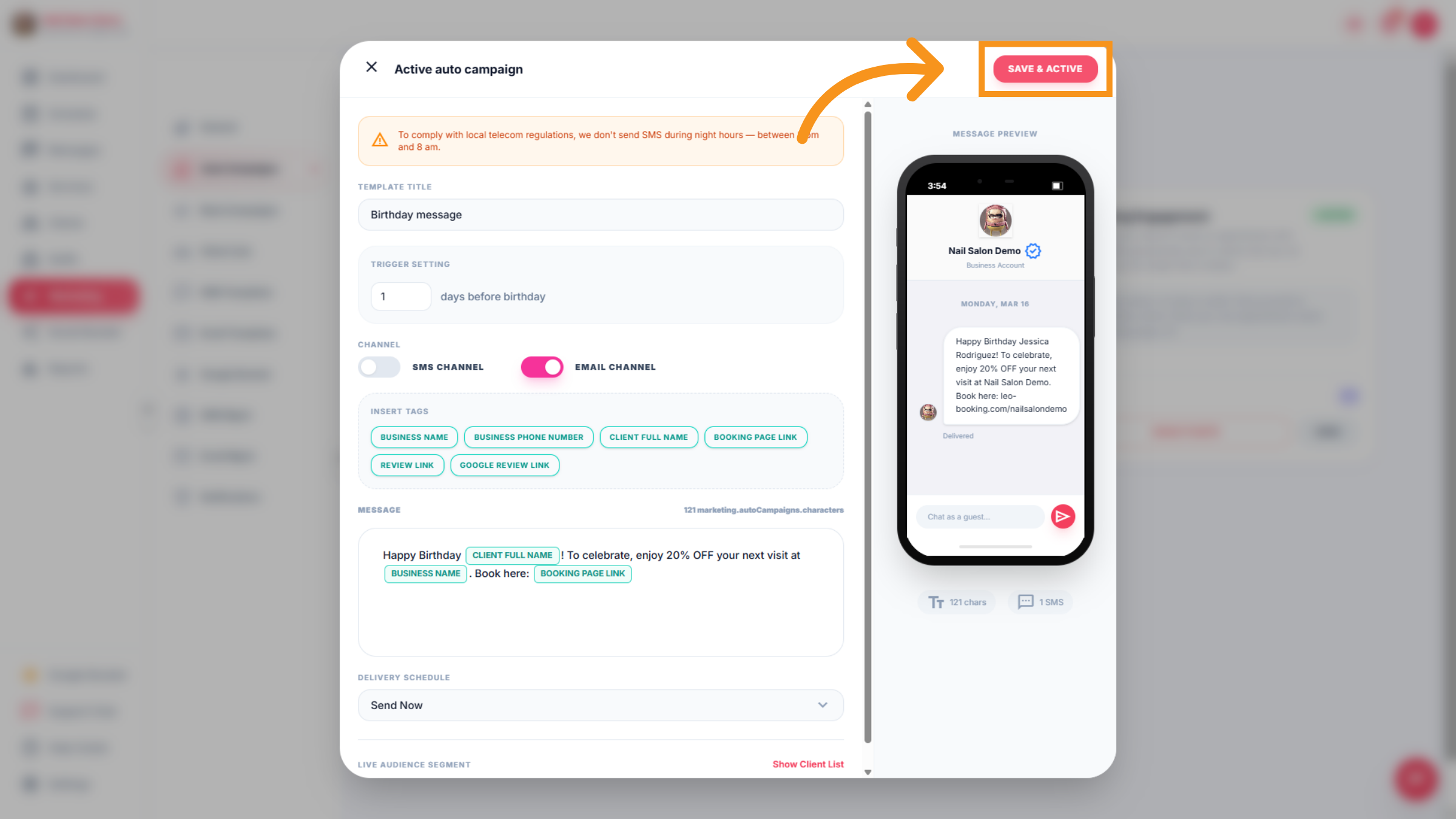 Save and Activate Campaign