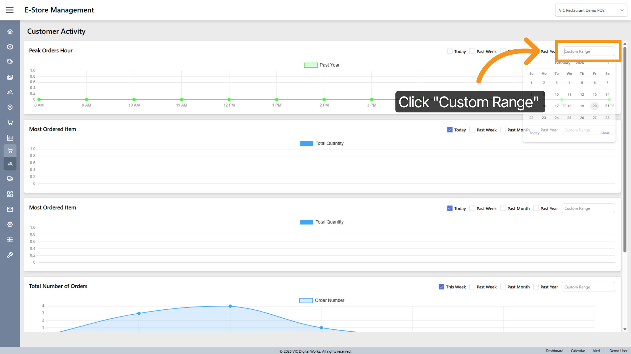 Choose Custom Date Range