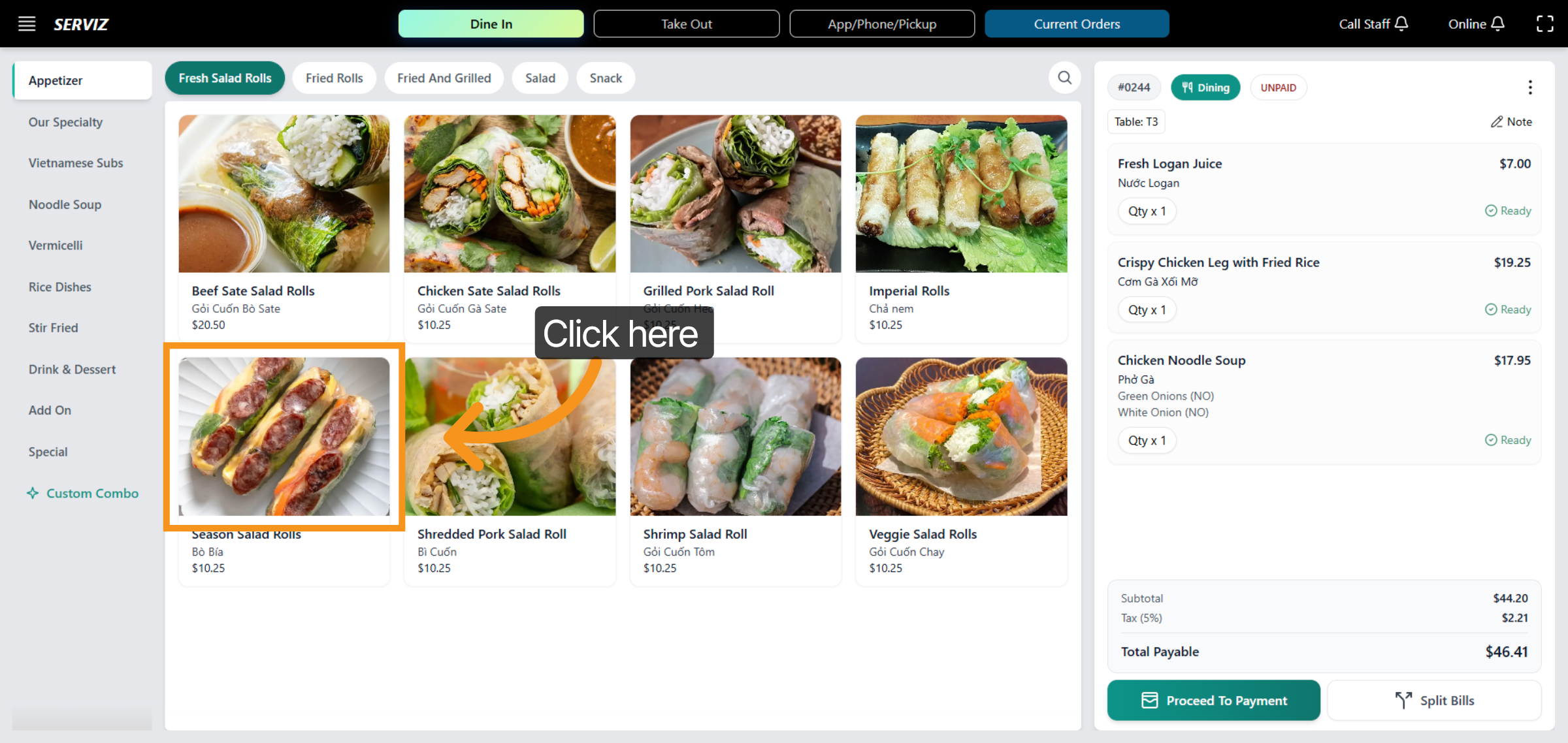 The overview Categories in add items