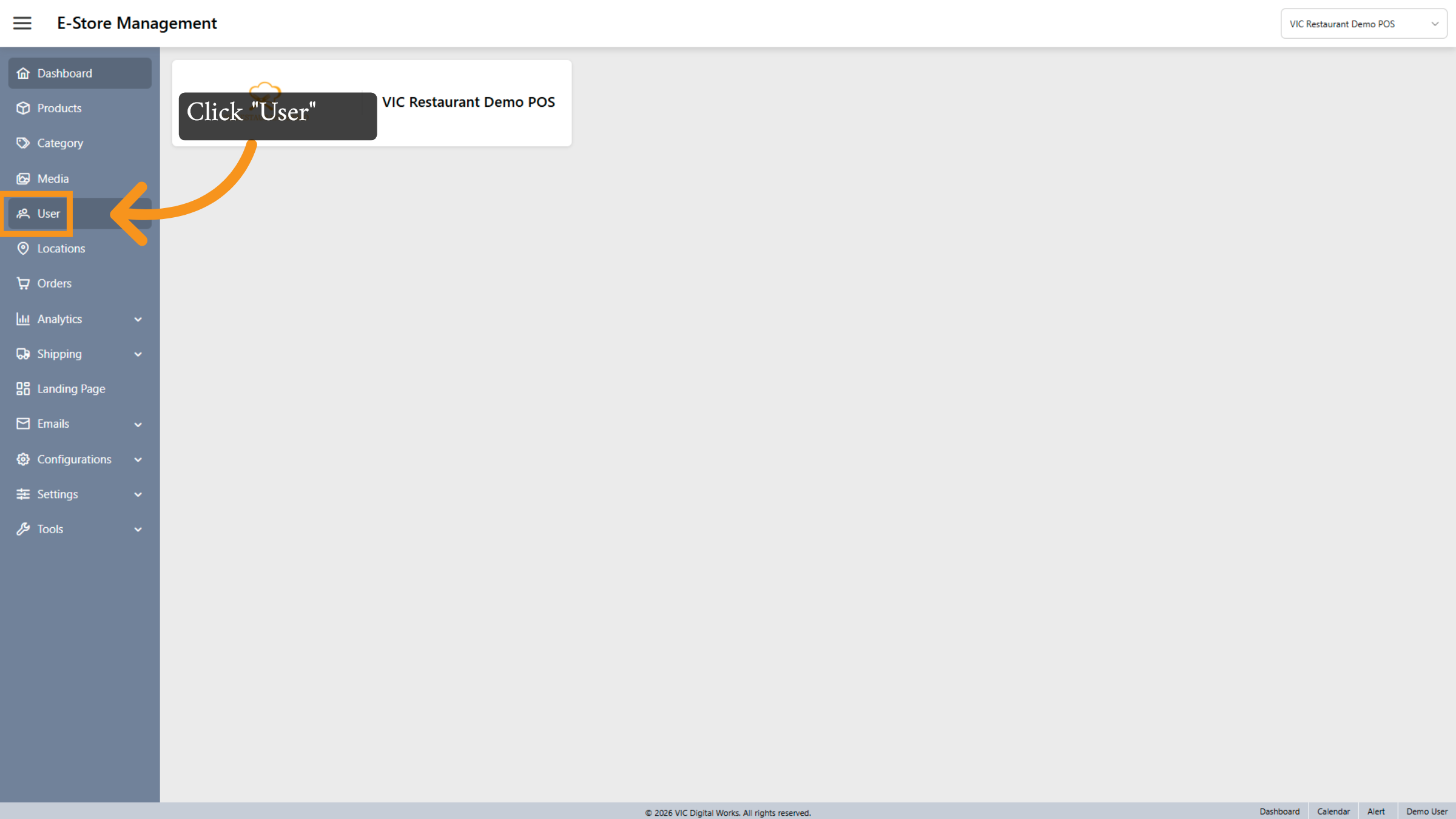 Navigate to User Section