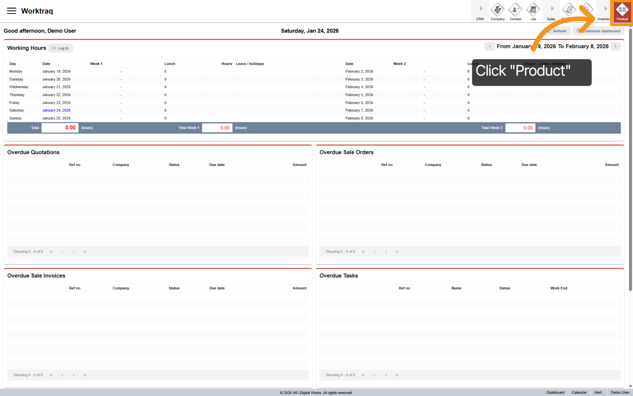 Navigate to Product Section