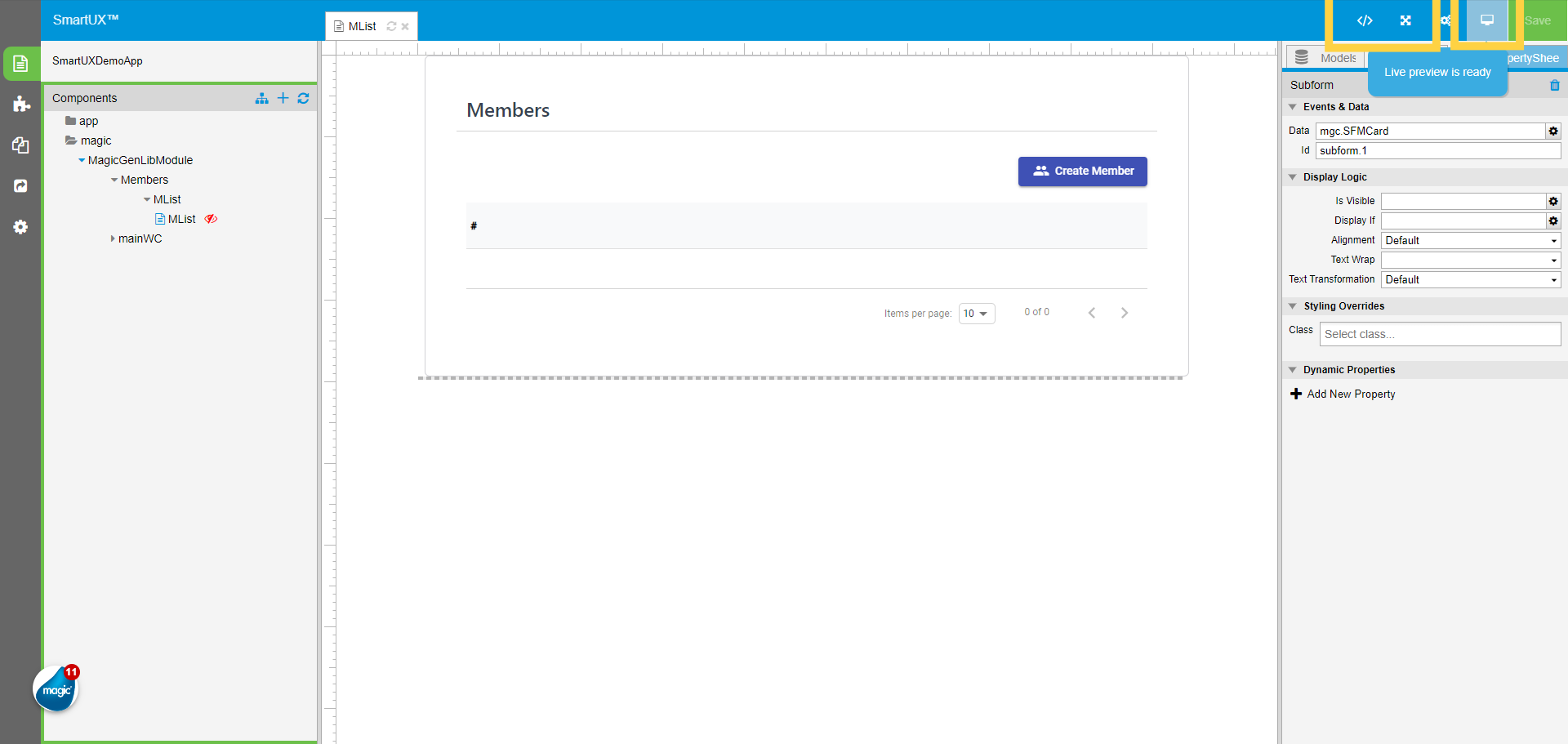 Enter In Live Preview