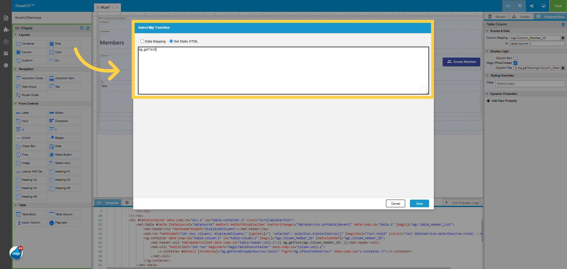 Clear Set Static HTML