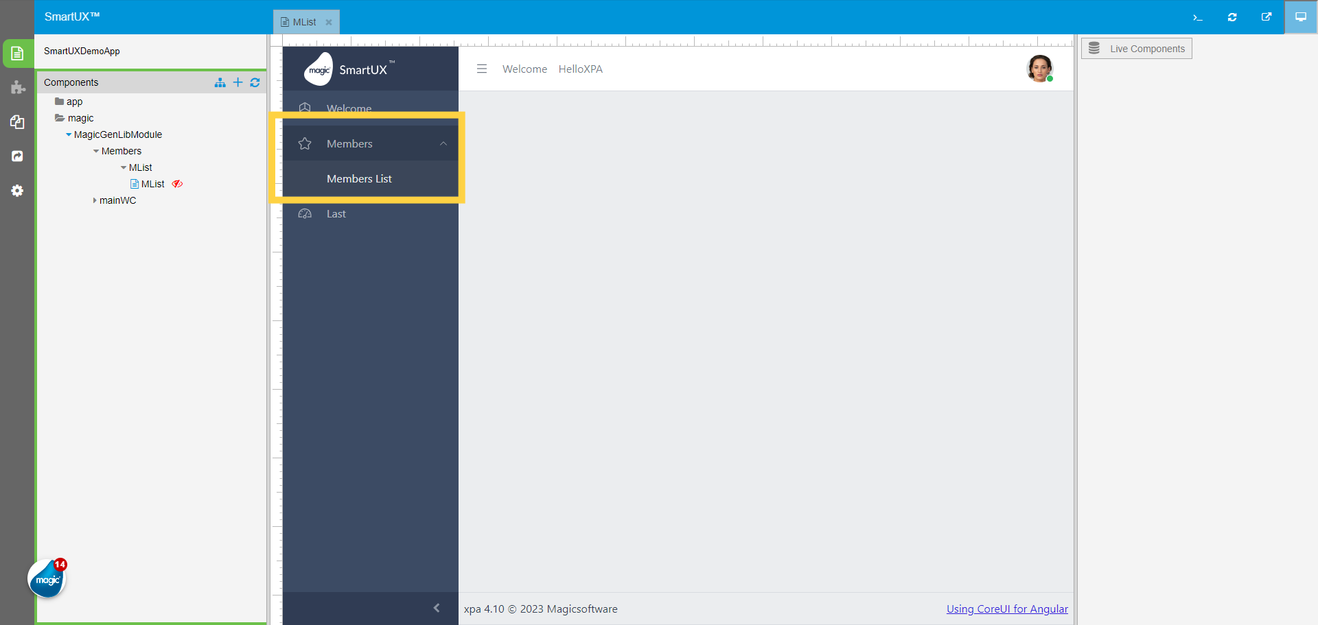Click 'Members List'