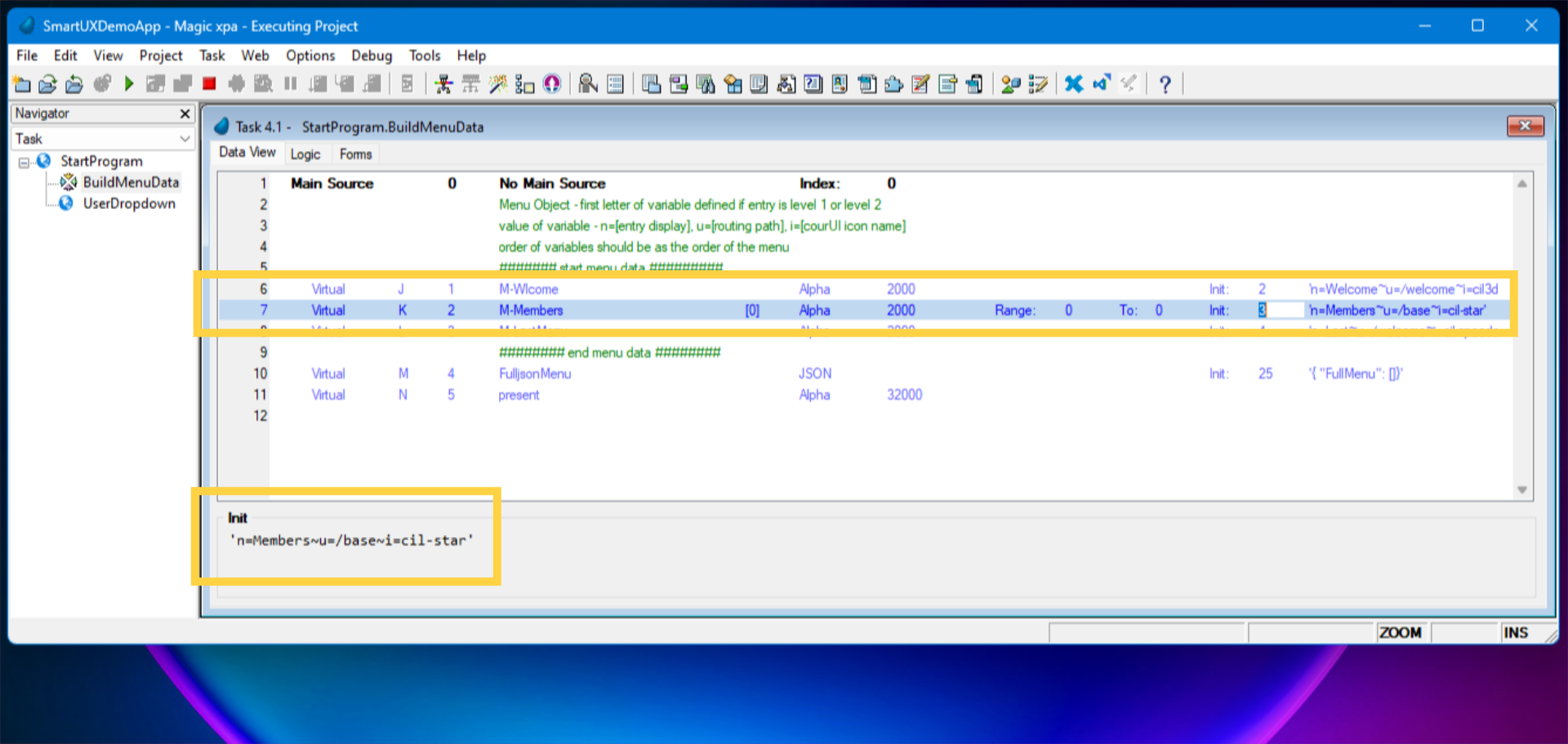 Create Virtual variable for Sidebar Menu
