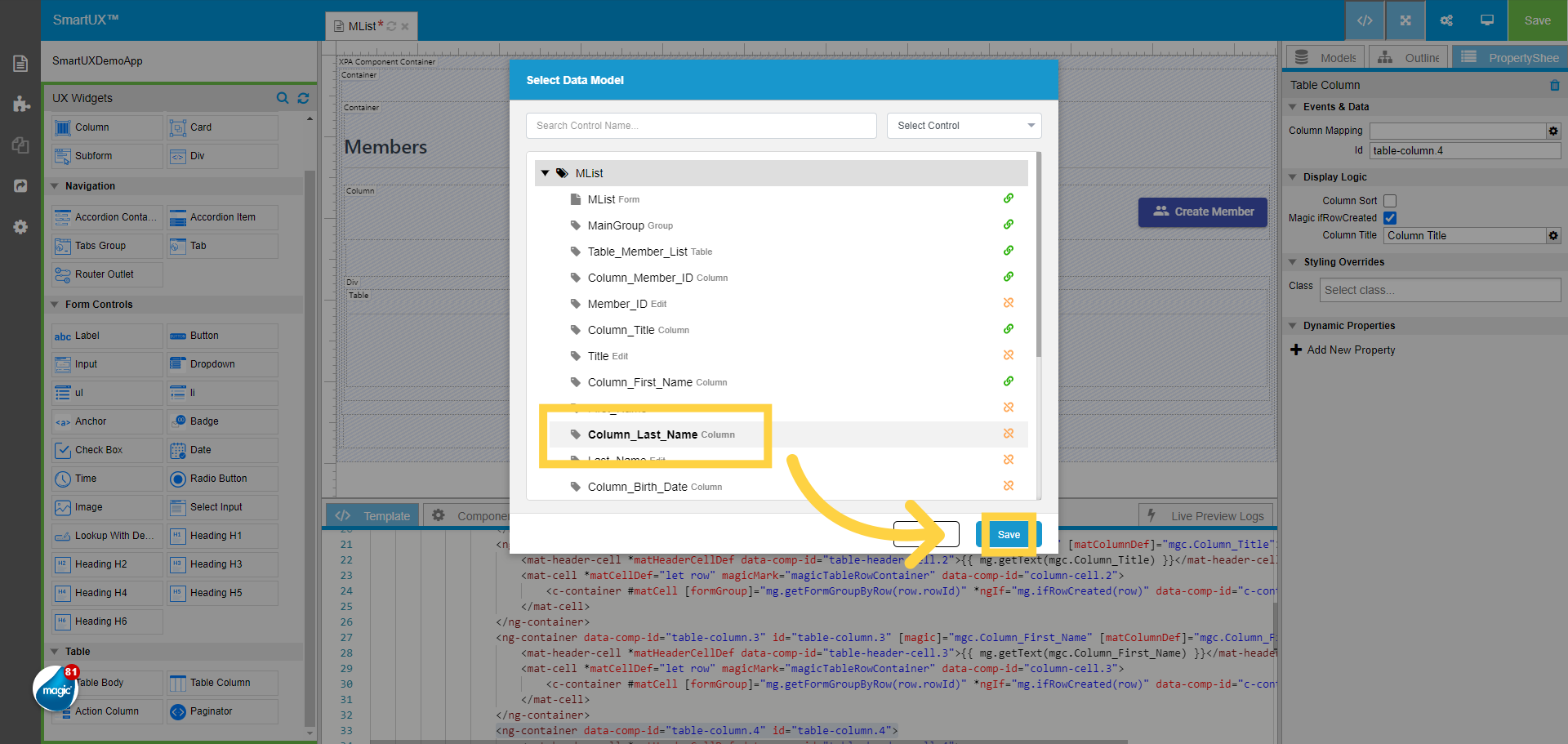 Column Mapping 'Column_Last_Name'