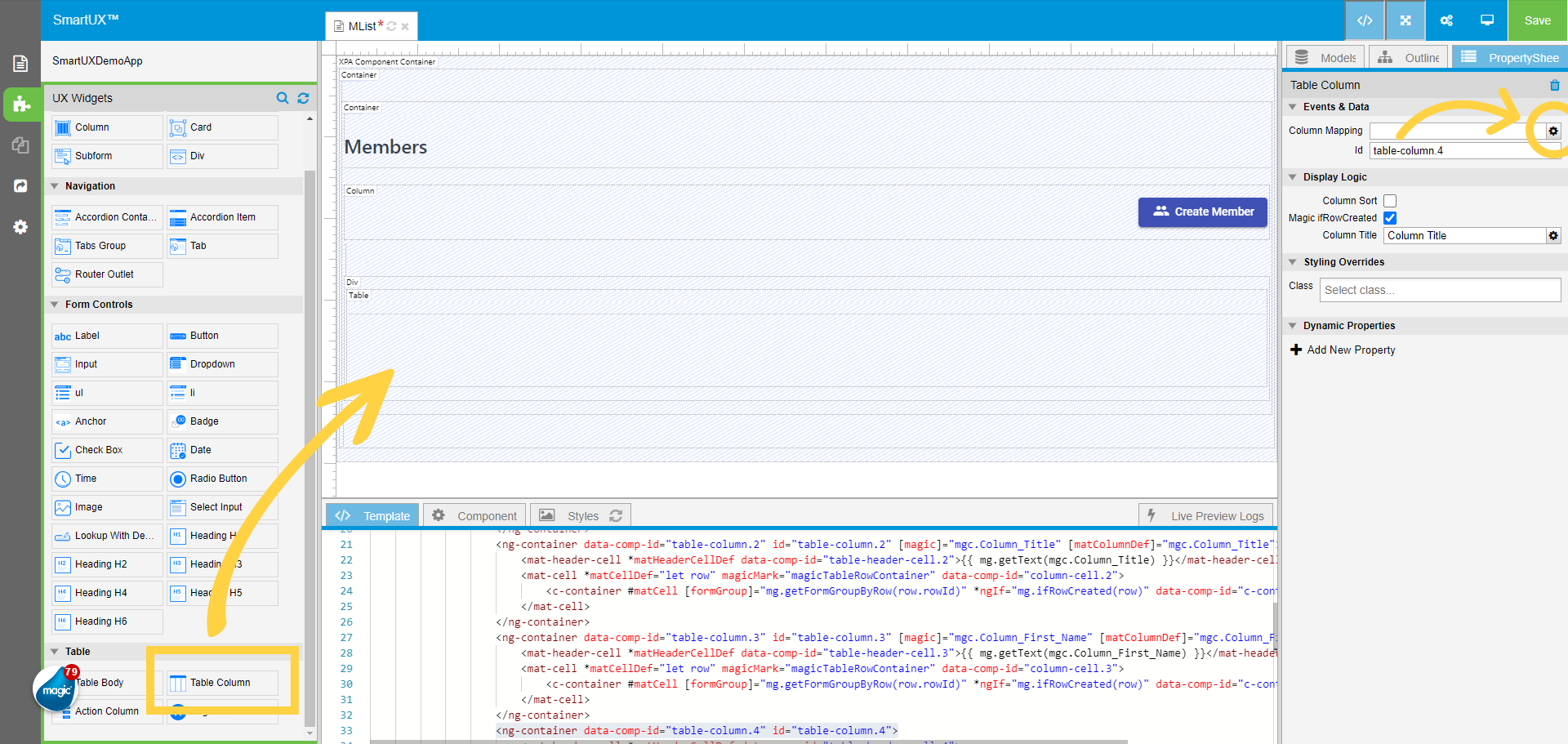 Drag and Drop the Fourth Column for 'Column_Last_Name'
