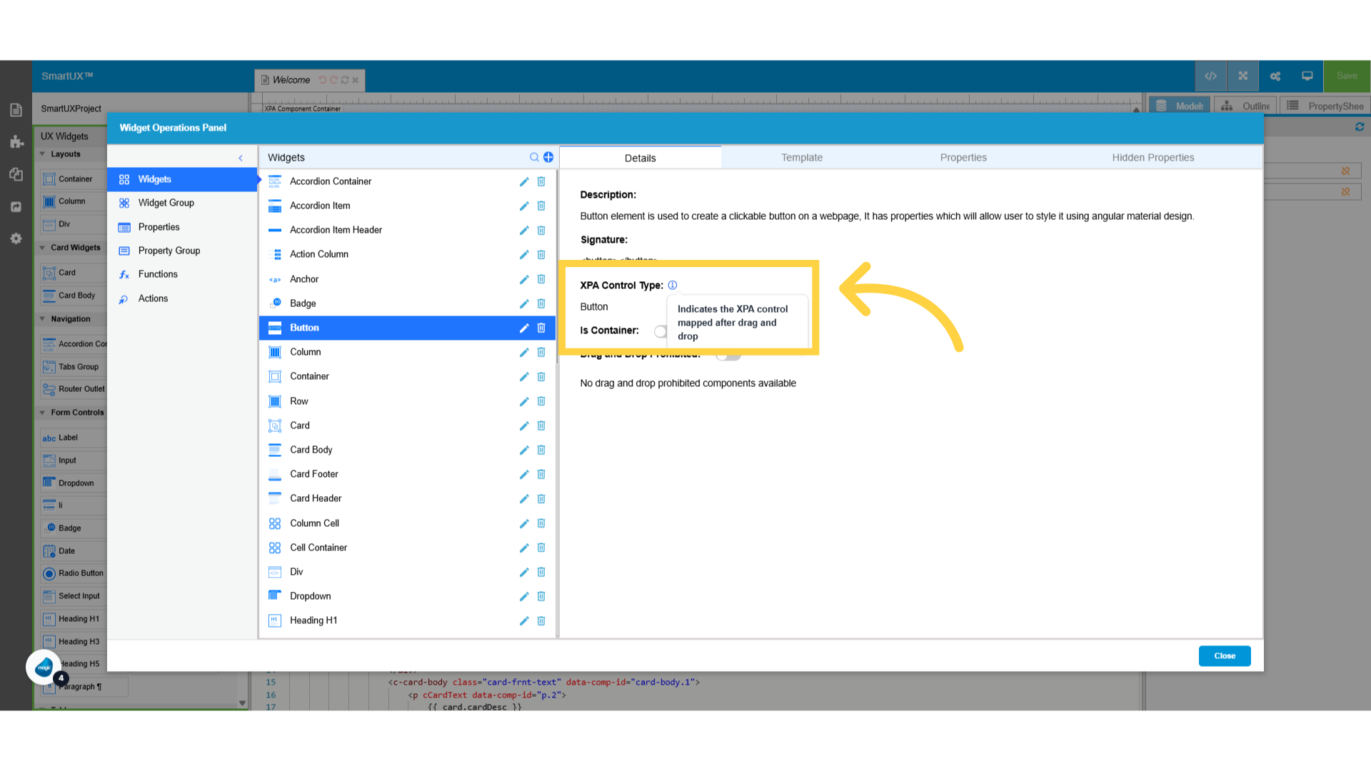 Check xpa Control Type