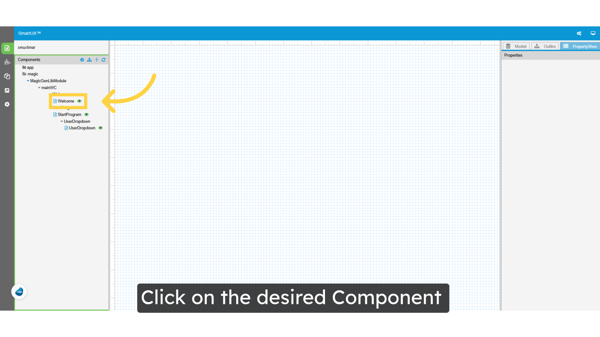 Click on the desired Component