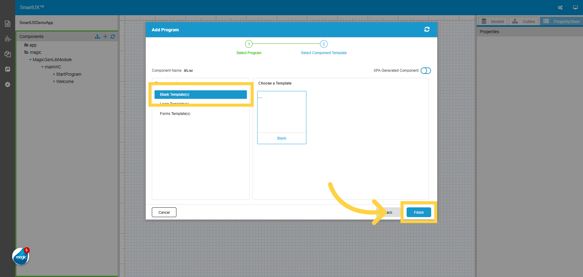 Select Component Template