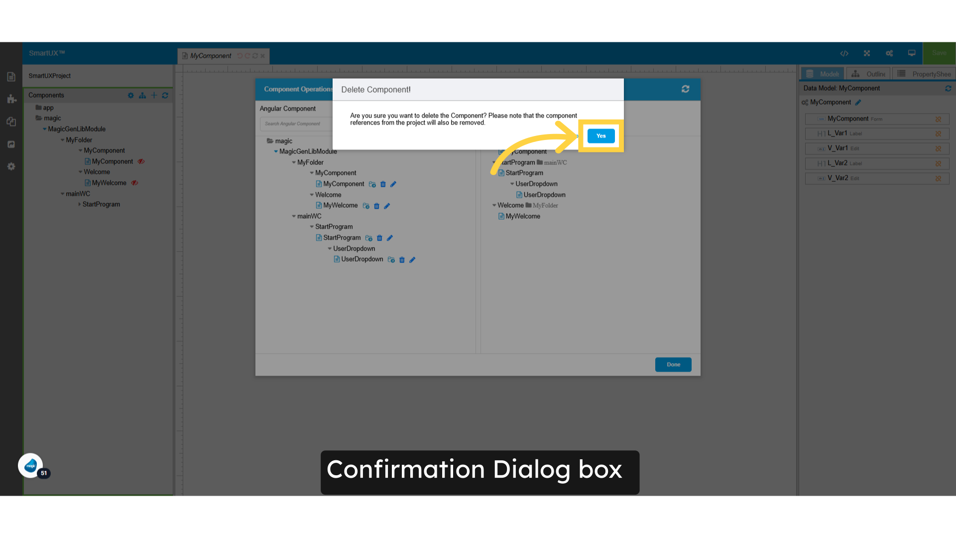 Confirmation Dialog box