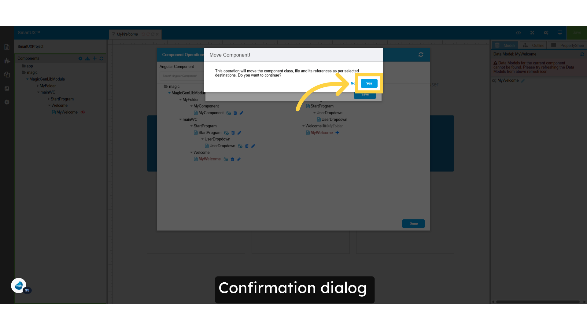 Confirmation dialog
