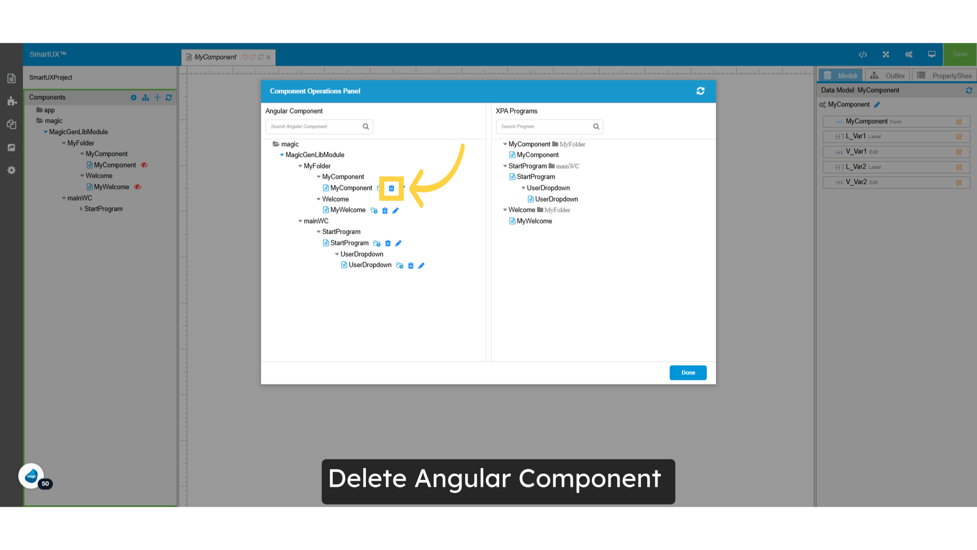 Delete Angular Component