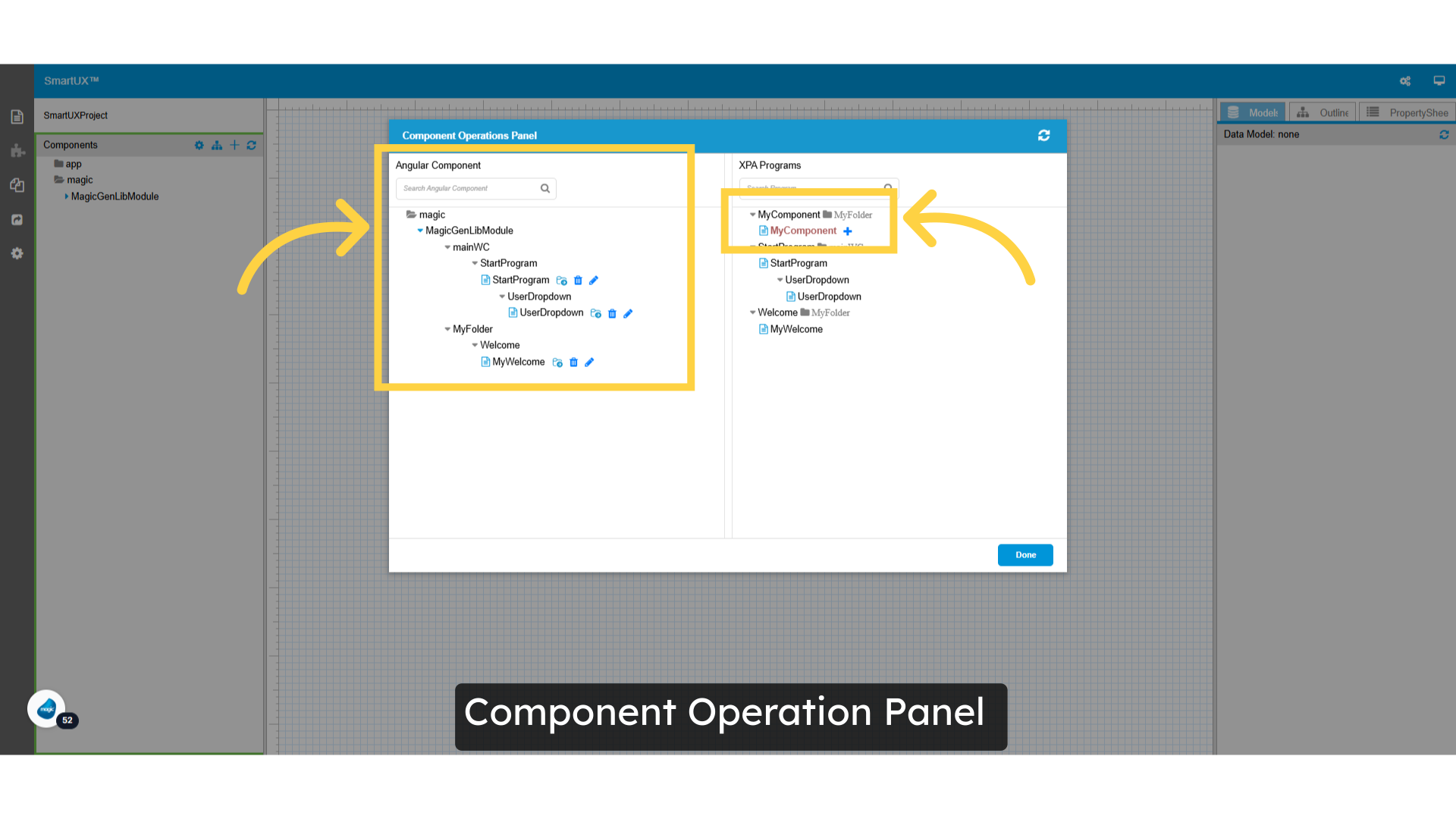 Component Operation Panel
