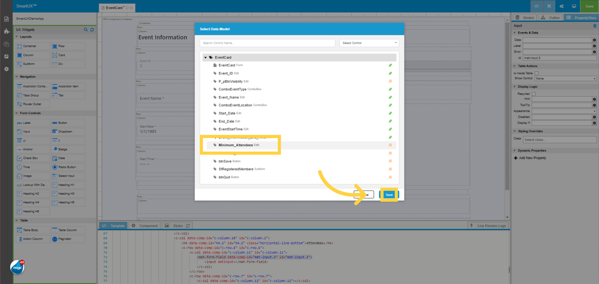 Map Input widget with Minimum_Attendees