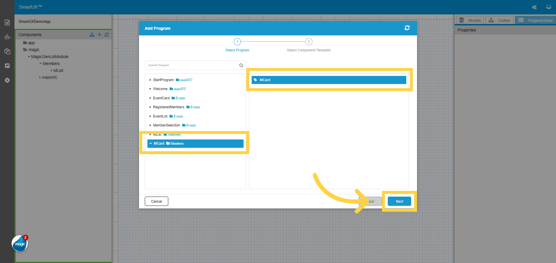 Select a Program for Member Card
