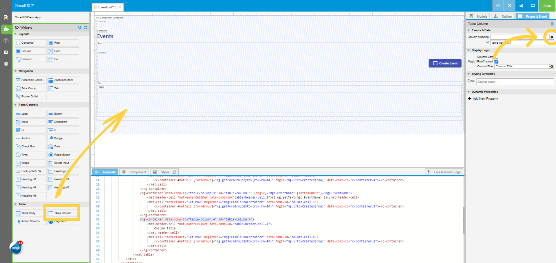 Drag and Drop the Fourth Column for “EventLocation”