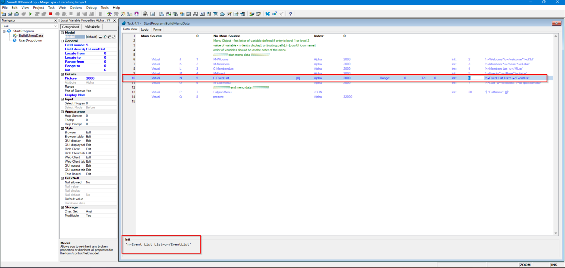 Create a Virtual variable for Sidebar Menu