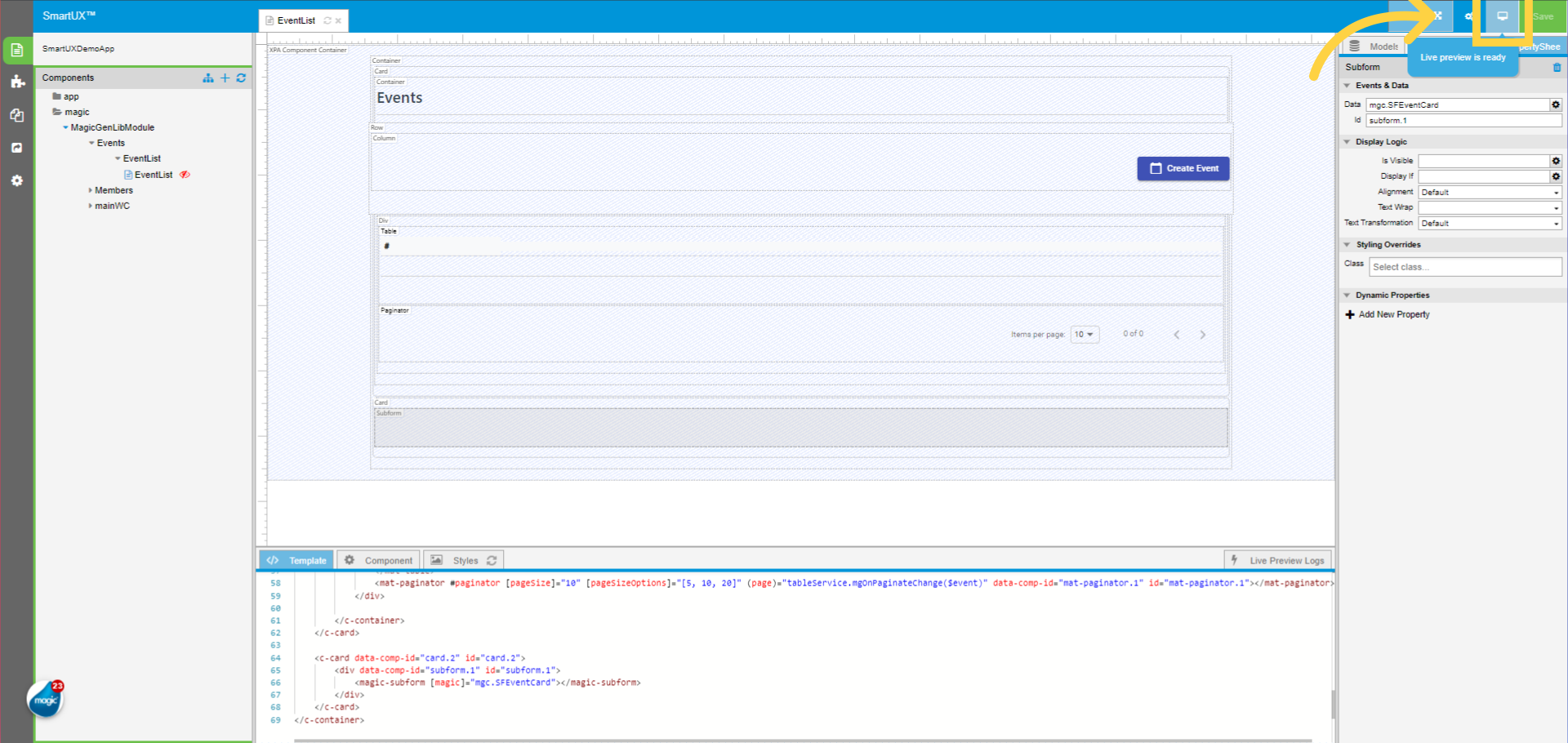 Enter In Live Preview