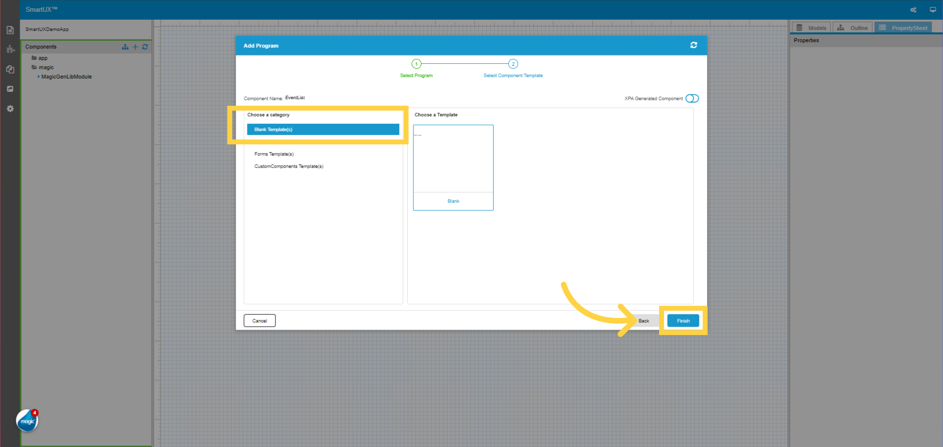 Select Component Template