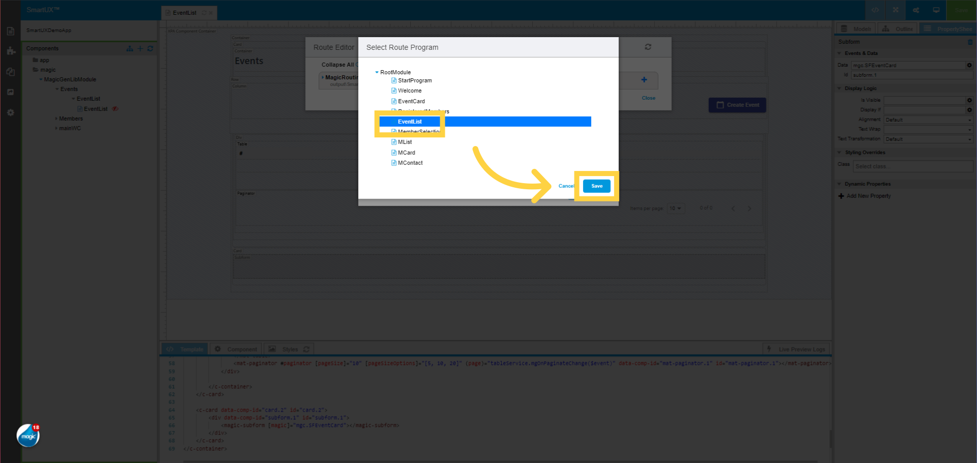 Select Route Program